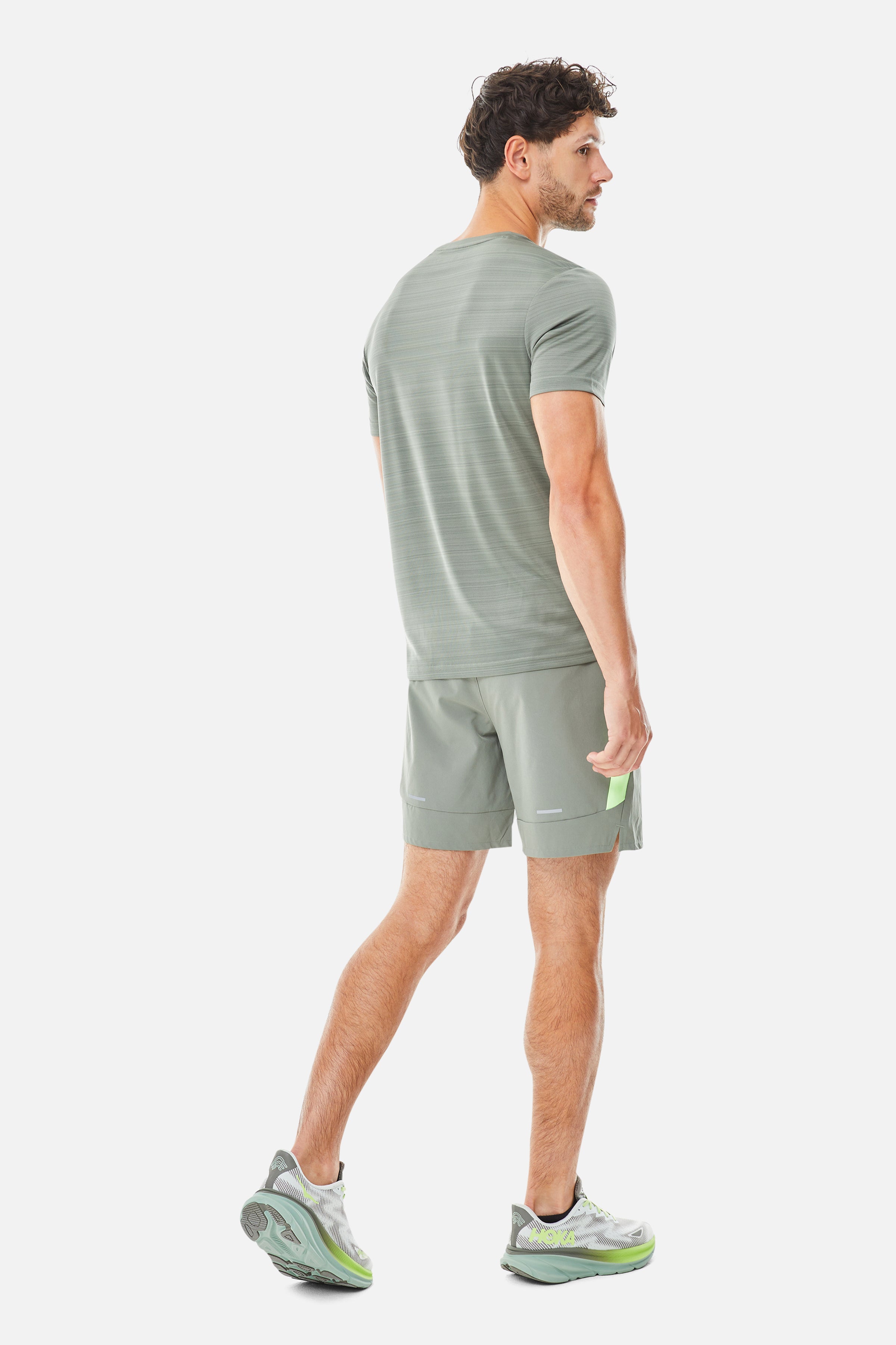 Crest 2.0 Tee - Pine Dust/Neon Lime