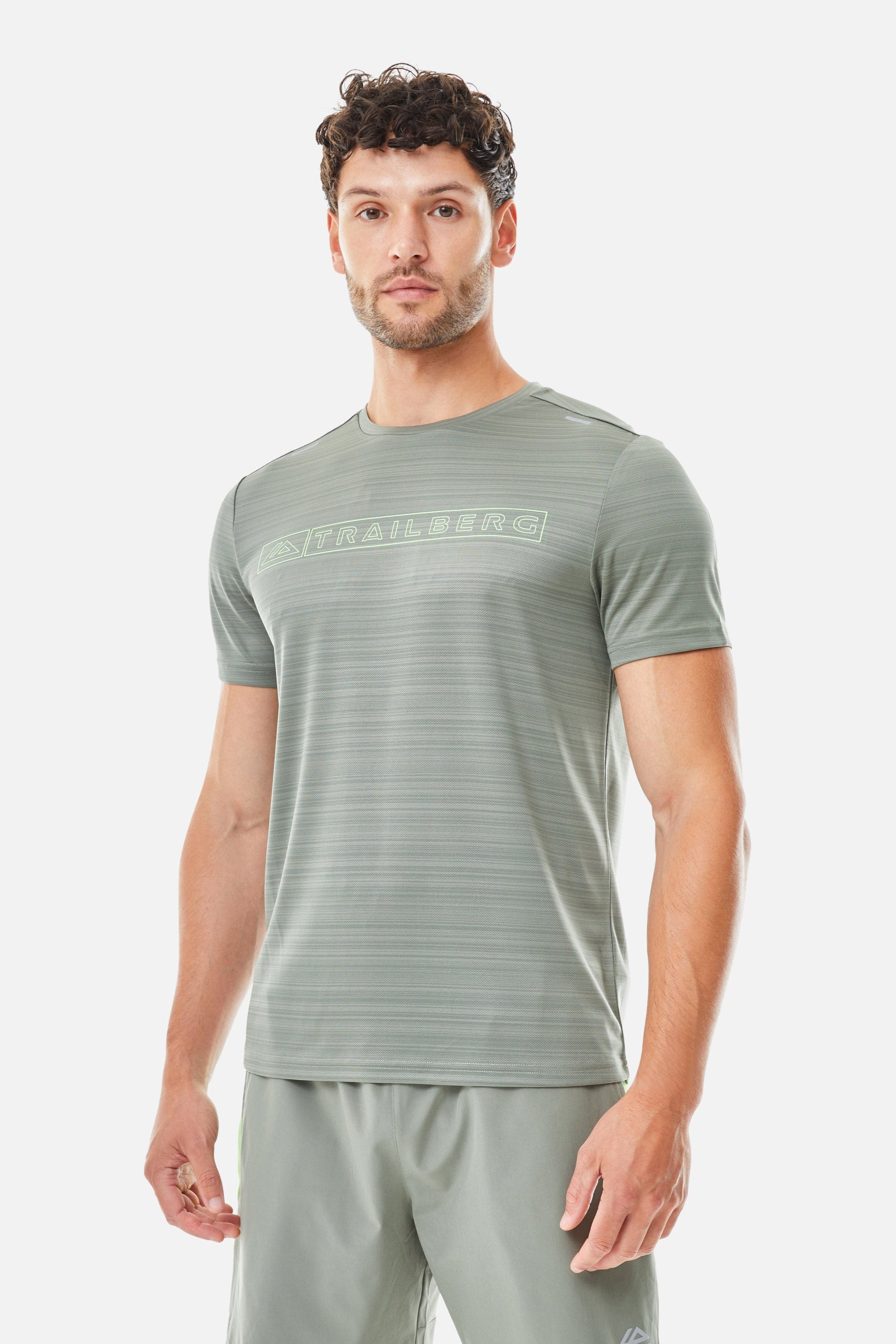 Crest 2.0 Tee - Pine Dust/Neon Lime