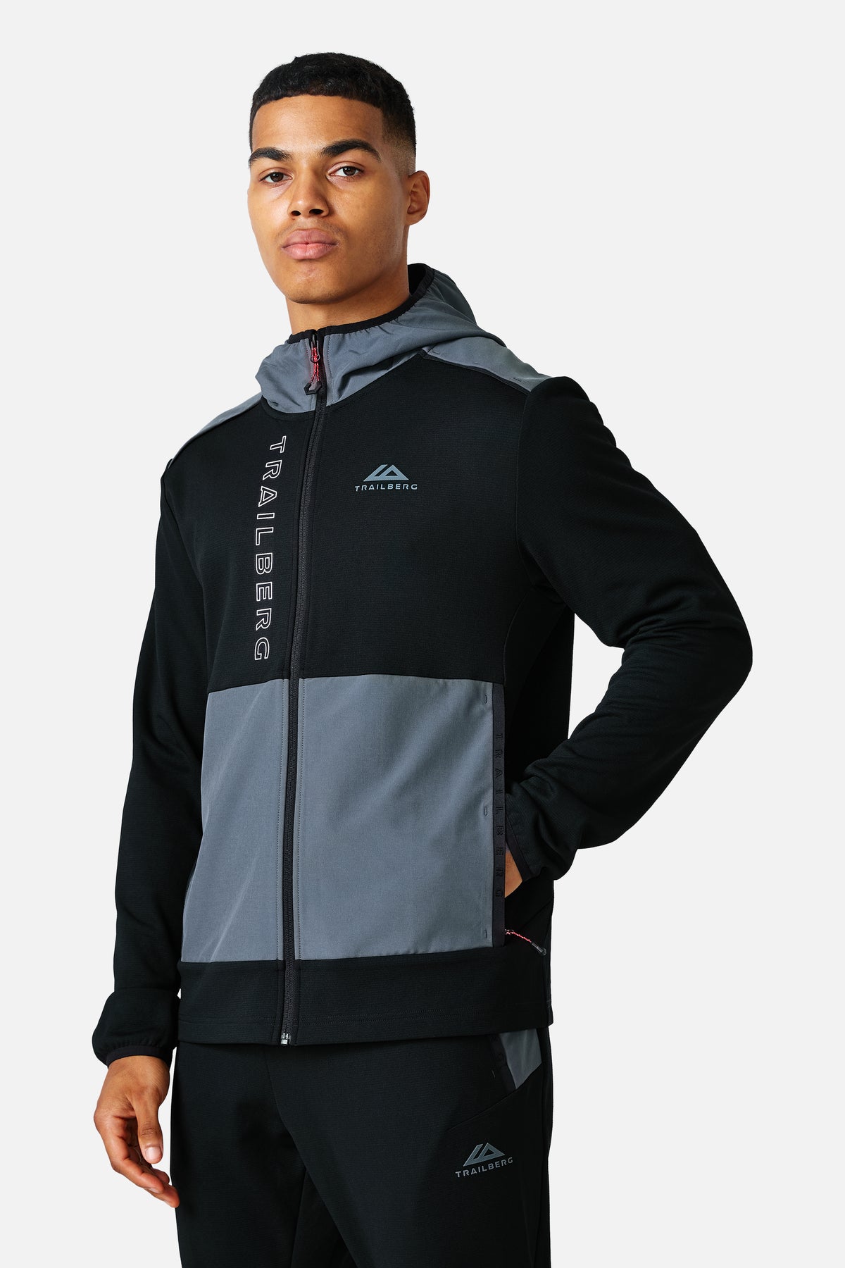 Triathlon Ultra Fleece Zip Hood - Black/Graphite Grey