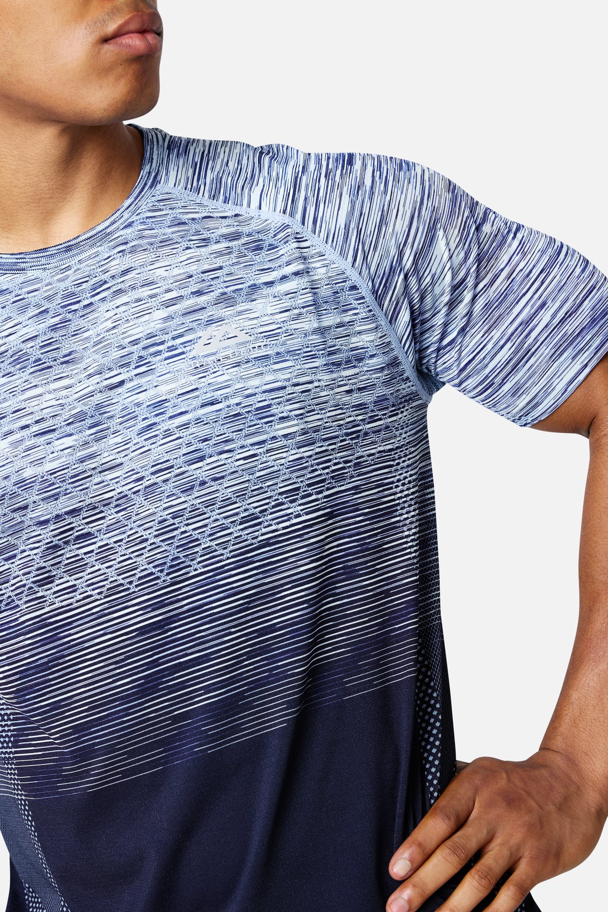 Stride Seamless Tee - Shadowcore/Steel Blue/Iceberg Blue/White