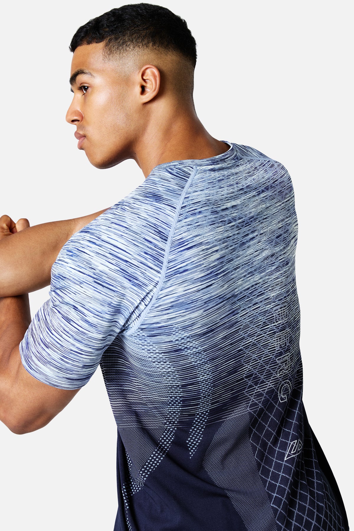 Stride Seamless Tee - Shadowcore/Steel Blue/Iceberg Blue/White