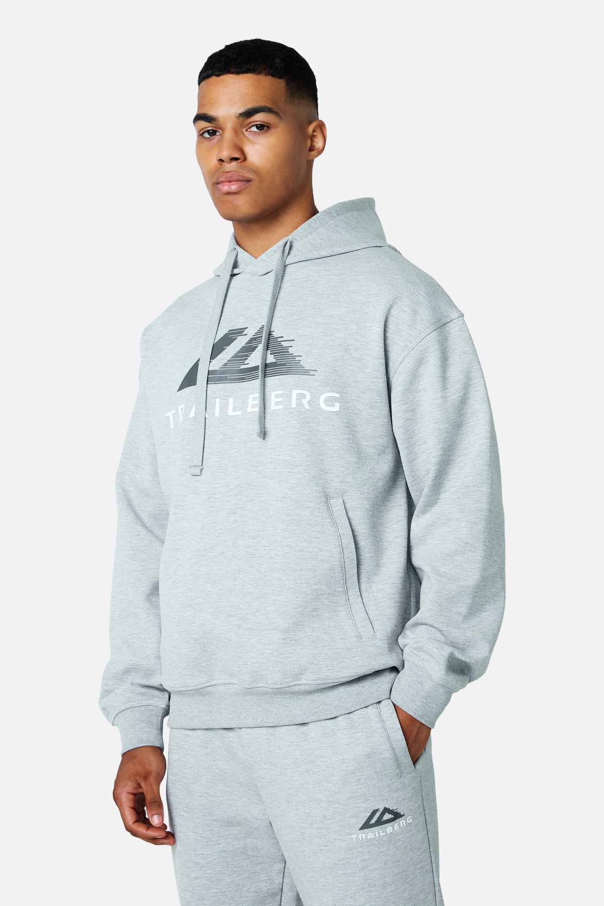 Glitch Logo Tracksuit - Grey Marl