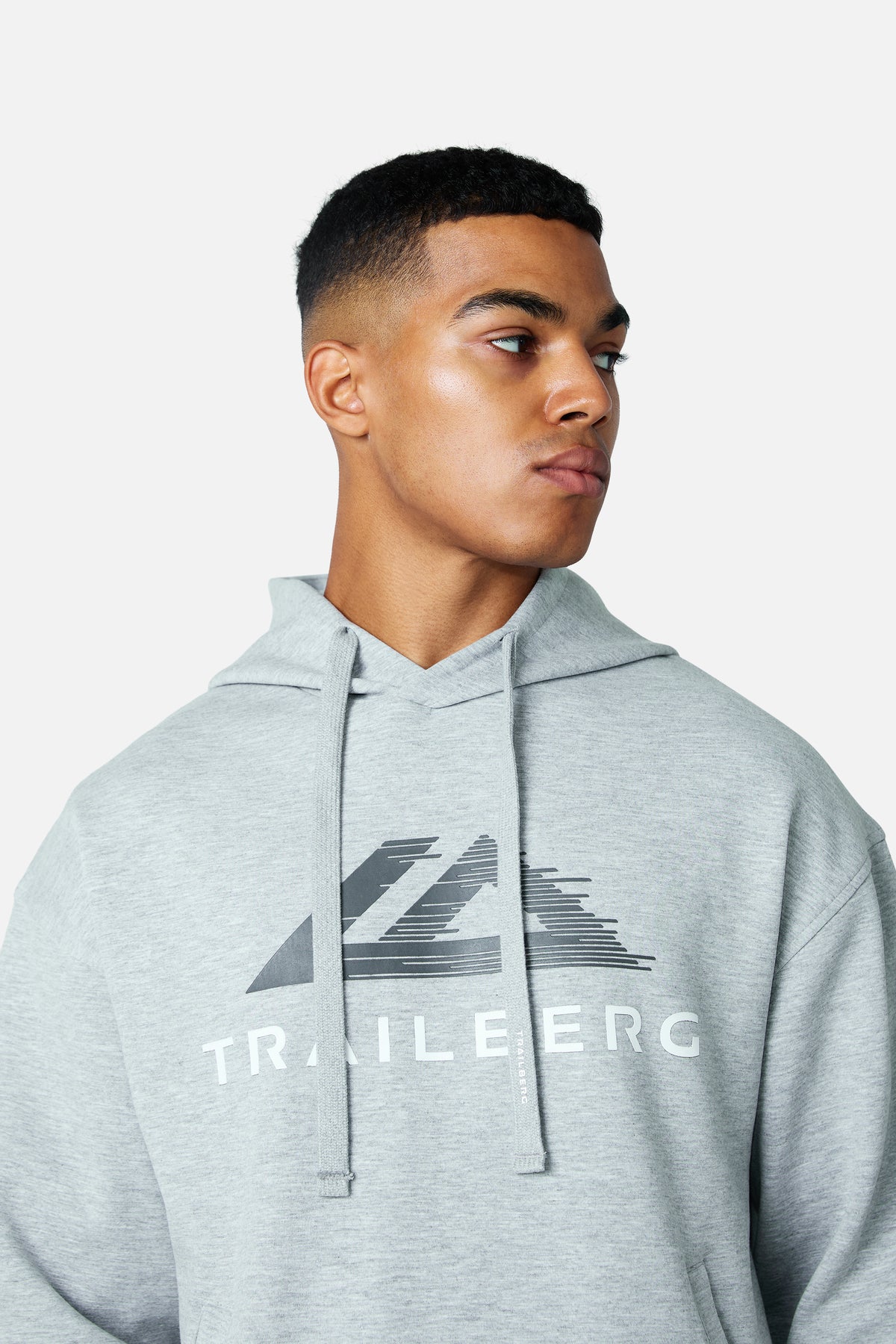 Glitch Logo Hood - Grey Marl