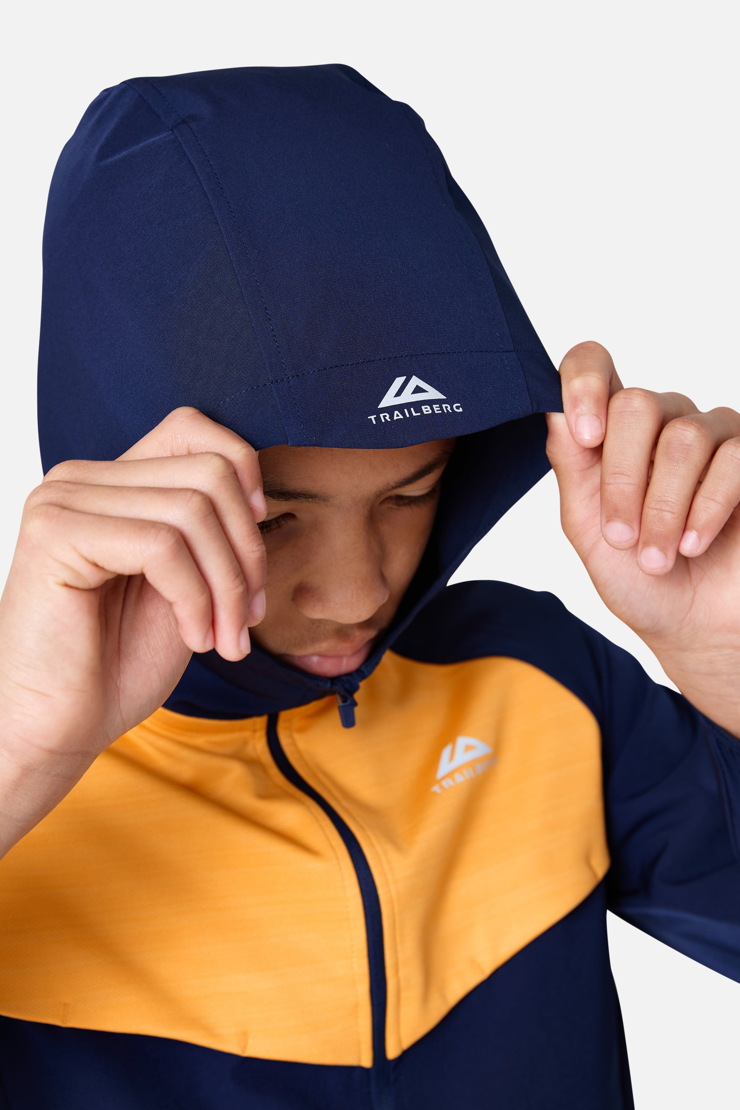 Boys Cloud 2.0 Hood - Orange Glow/Navy Blue