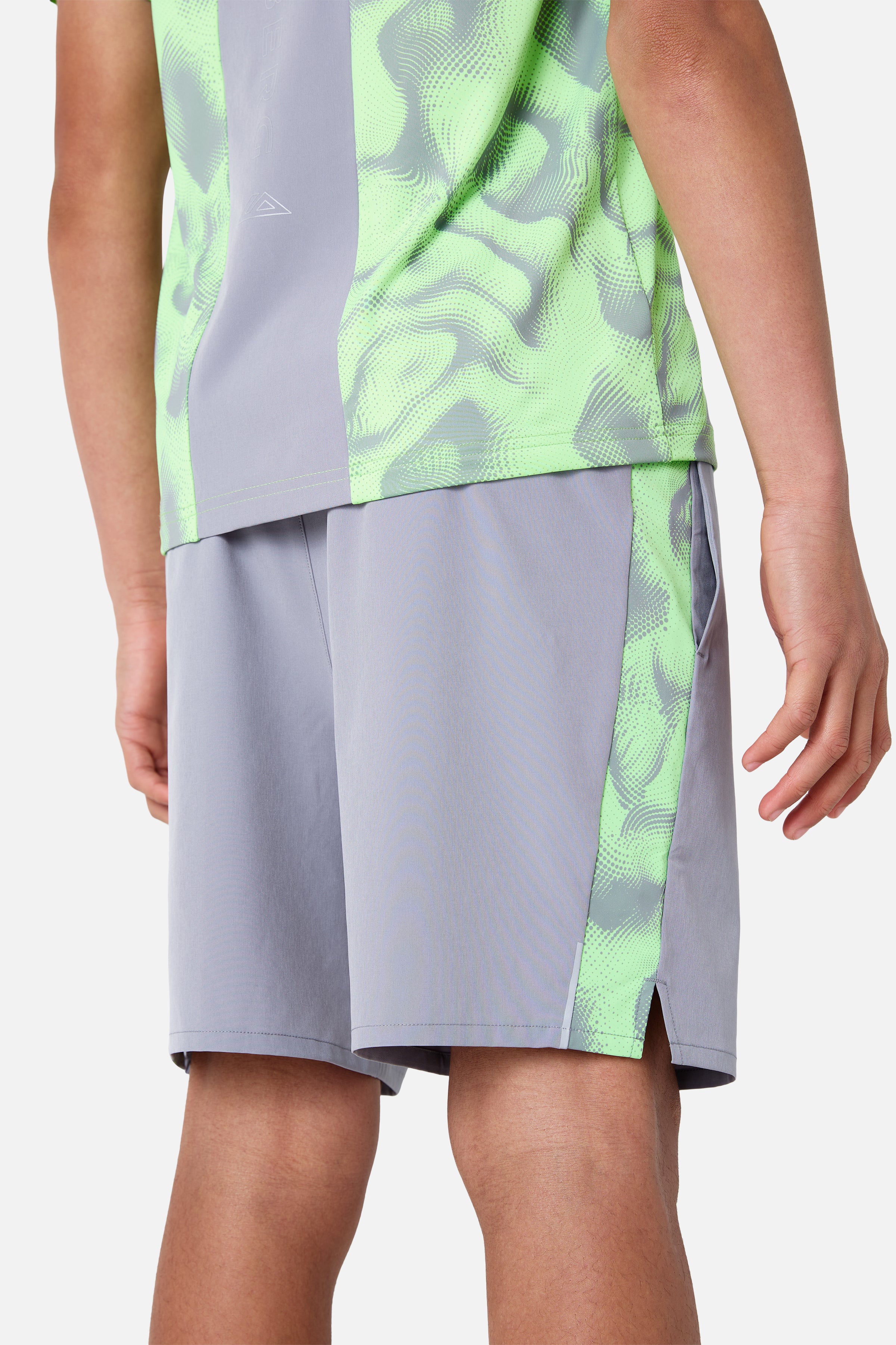Boys Kinetic Short - Moon Grey/Neon Lime