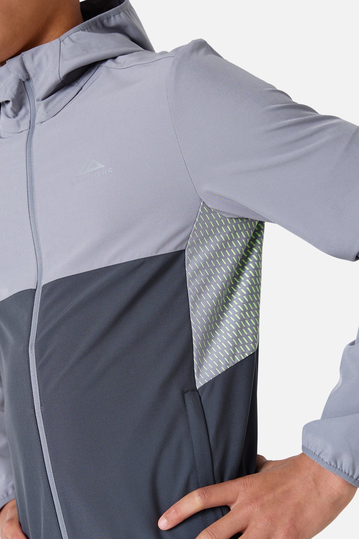 Boy Impact Woven Hood - Ash Grey/Lunar Grey/Aqua Gleam