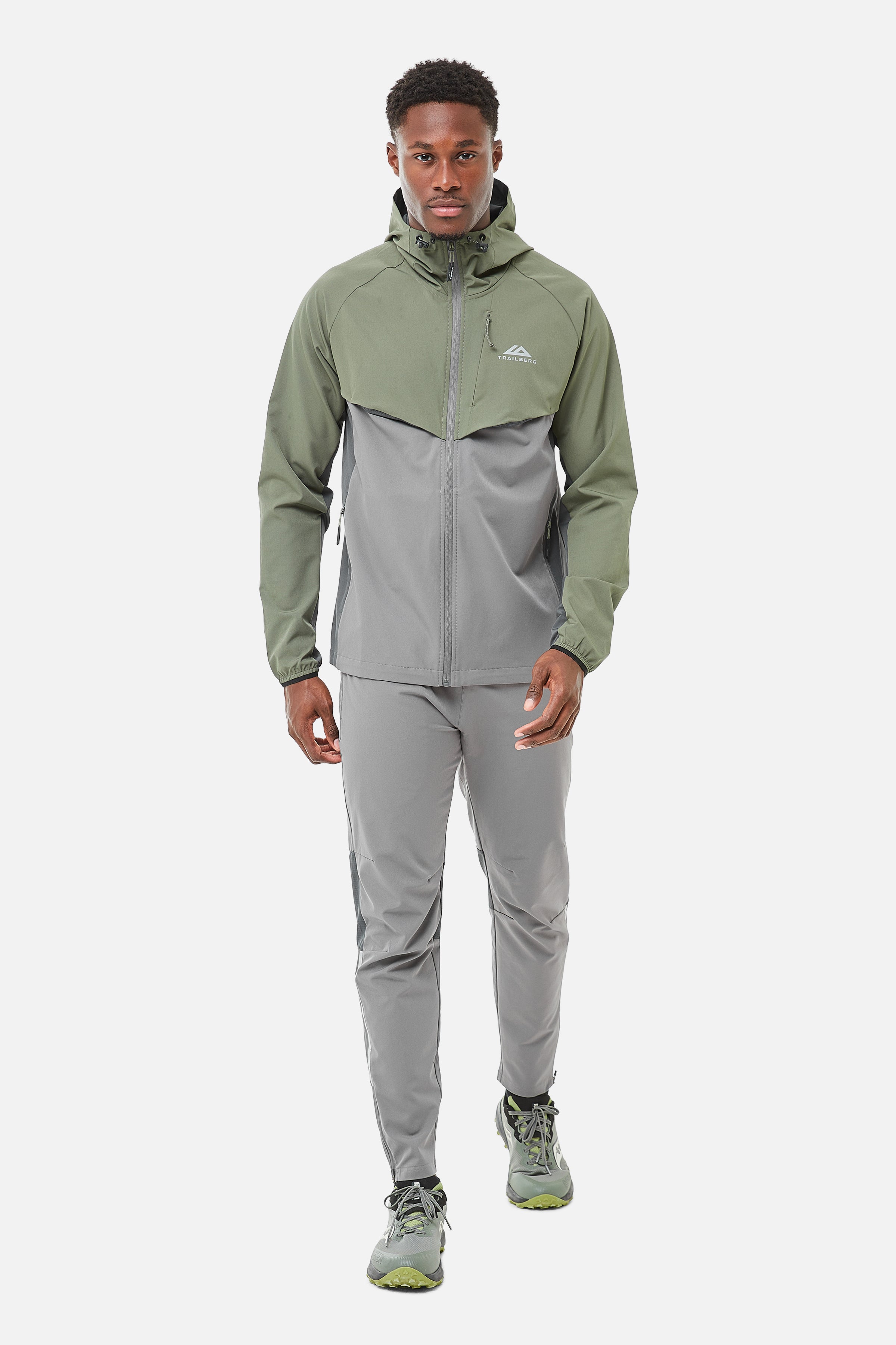 Tricolour Hood - Khaki/Grey
