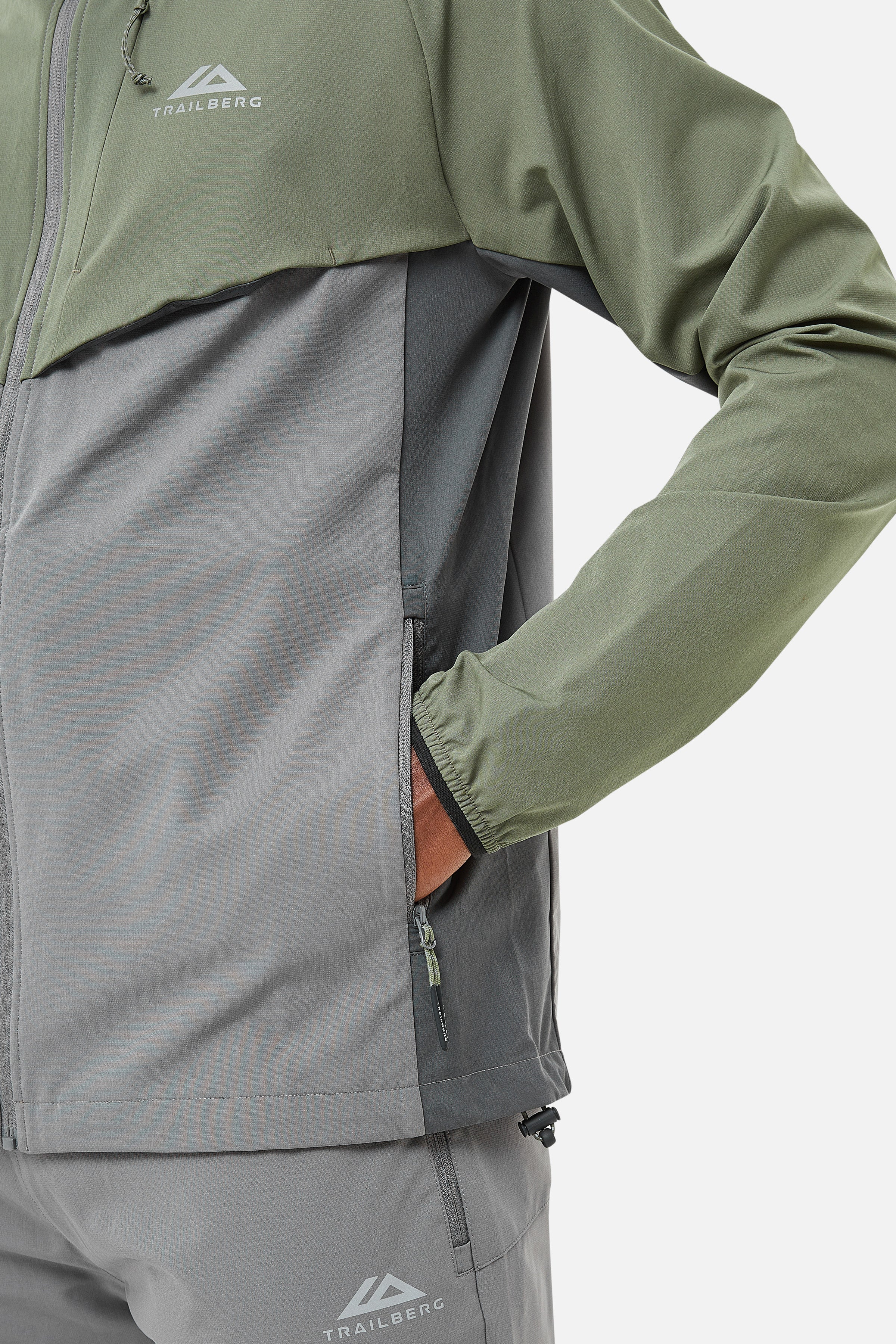 Tricolour Hood - Khaki/Grey