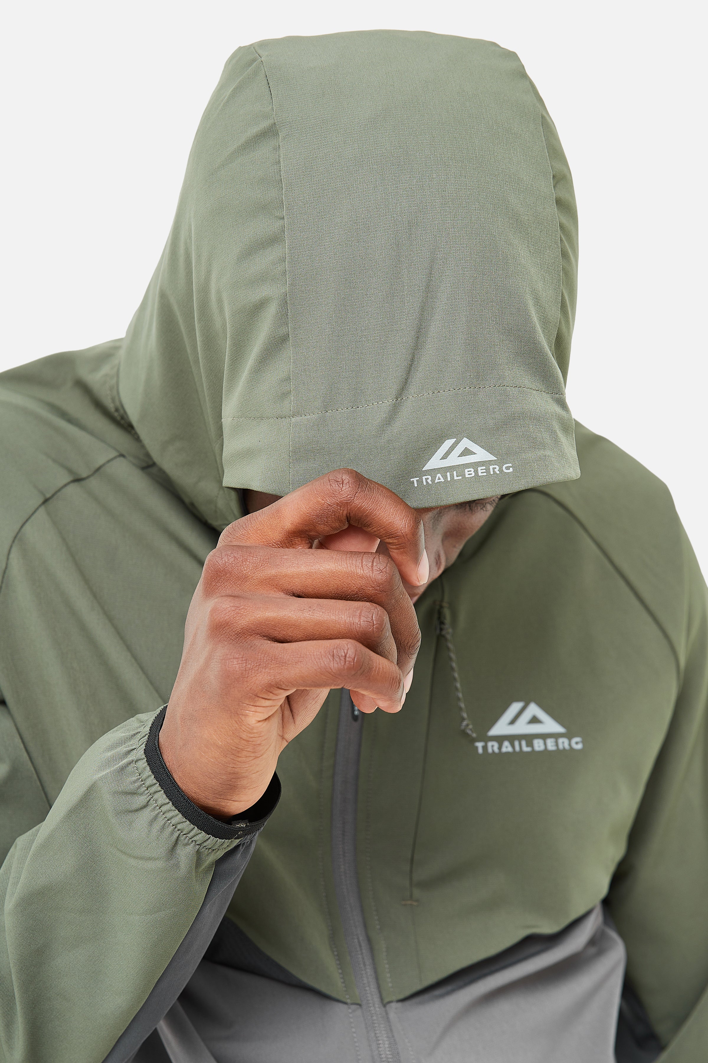 Tricolour Hood - Khaki/Grey
