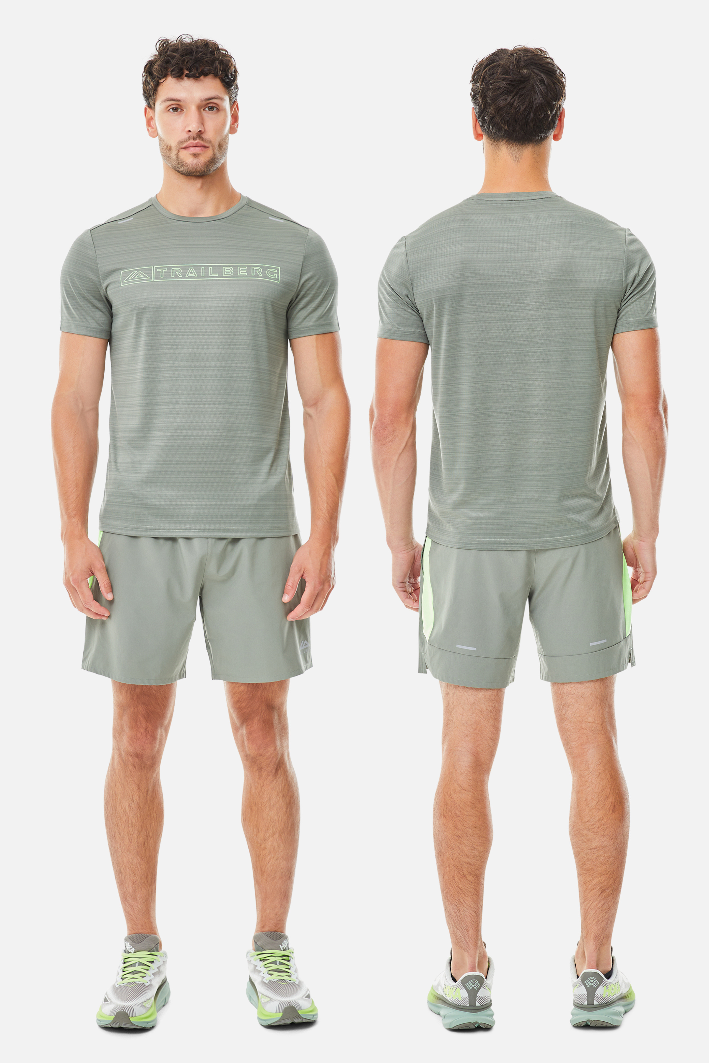Crest Cloud Twinset - Pine Dust/Neon Lime