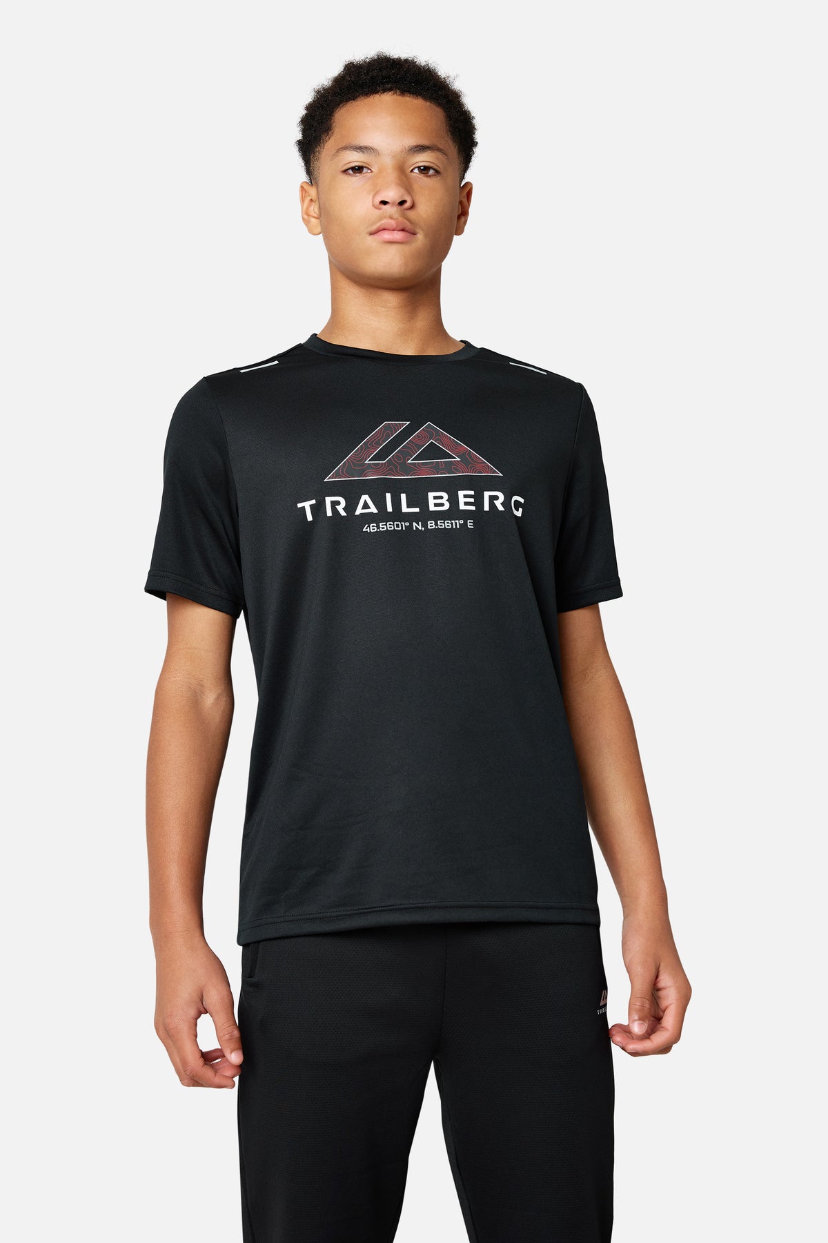 Boys Flex Tee - Black/ Blazing Red