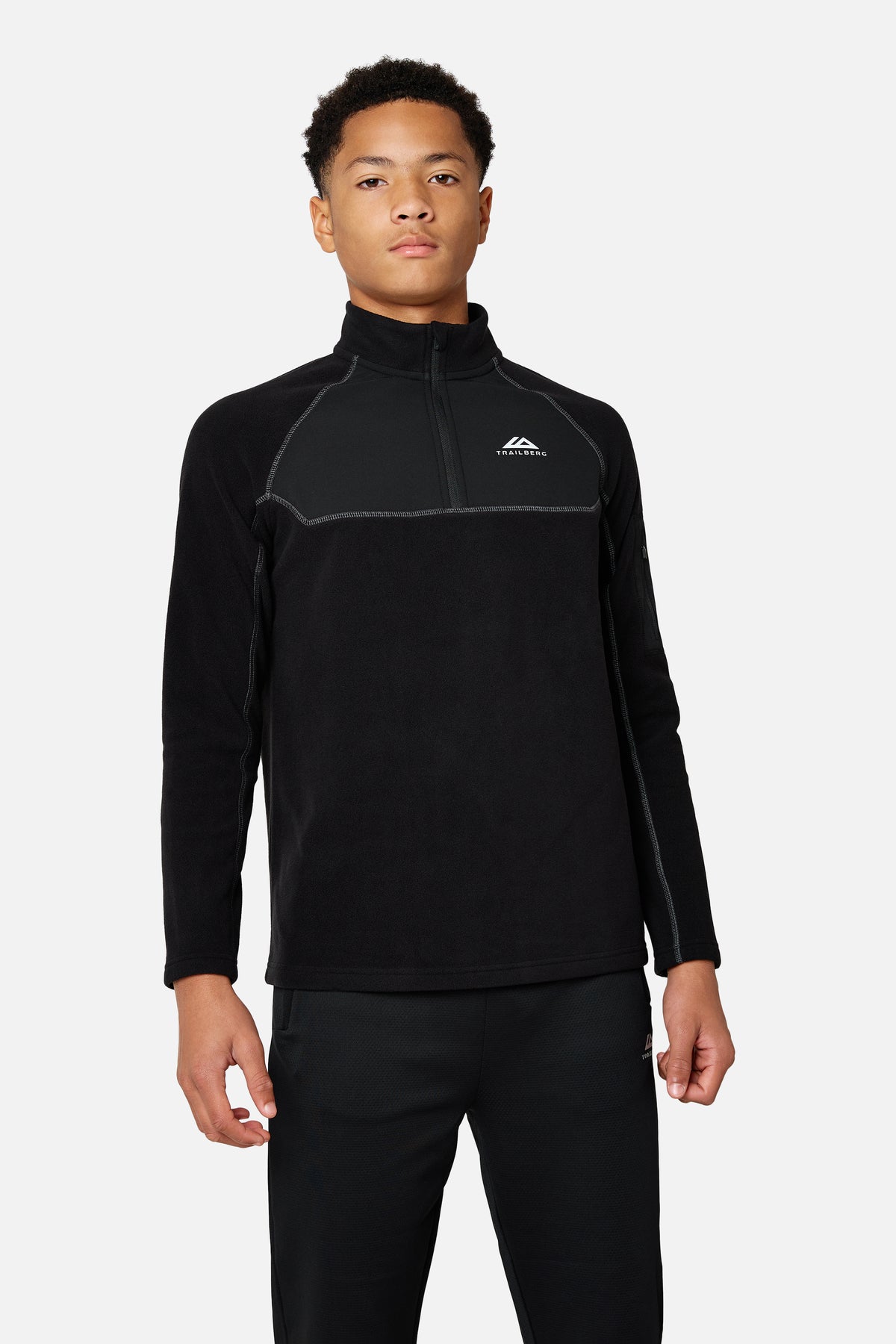 Boys Windcrest Microfleece 1/4 Zip - Black