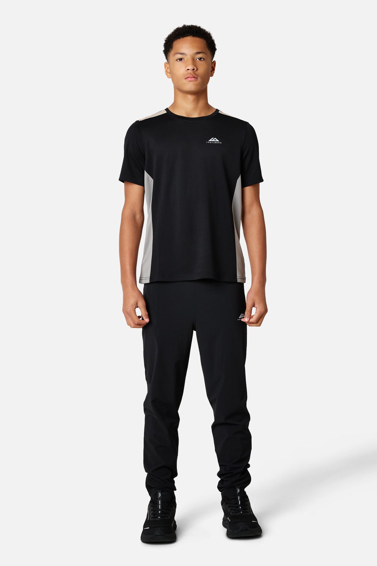 Boys Triathlon Panel Tee - Black/ Raw Linen/ Ironstone