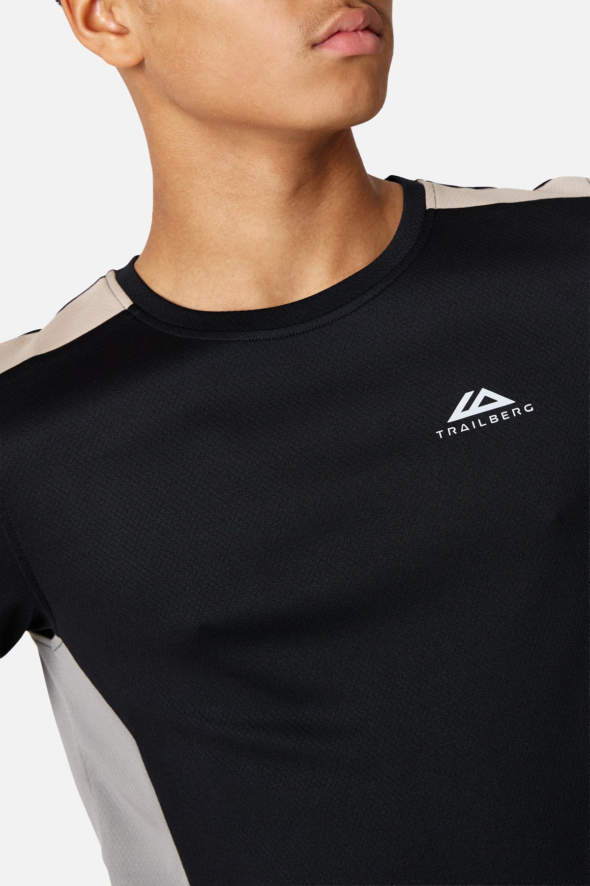 Boys Triathlon Panel Tee - Black/ Raw Linen/ Ironstone