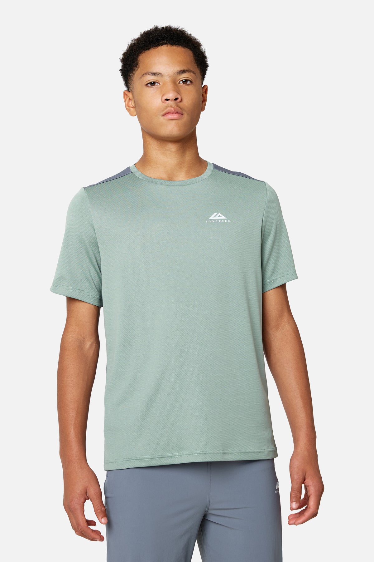 Boys Triathlon 4.0 Tee - Ash Grey/ Willow Green