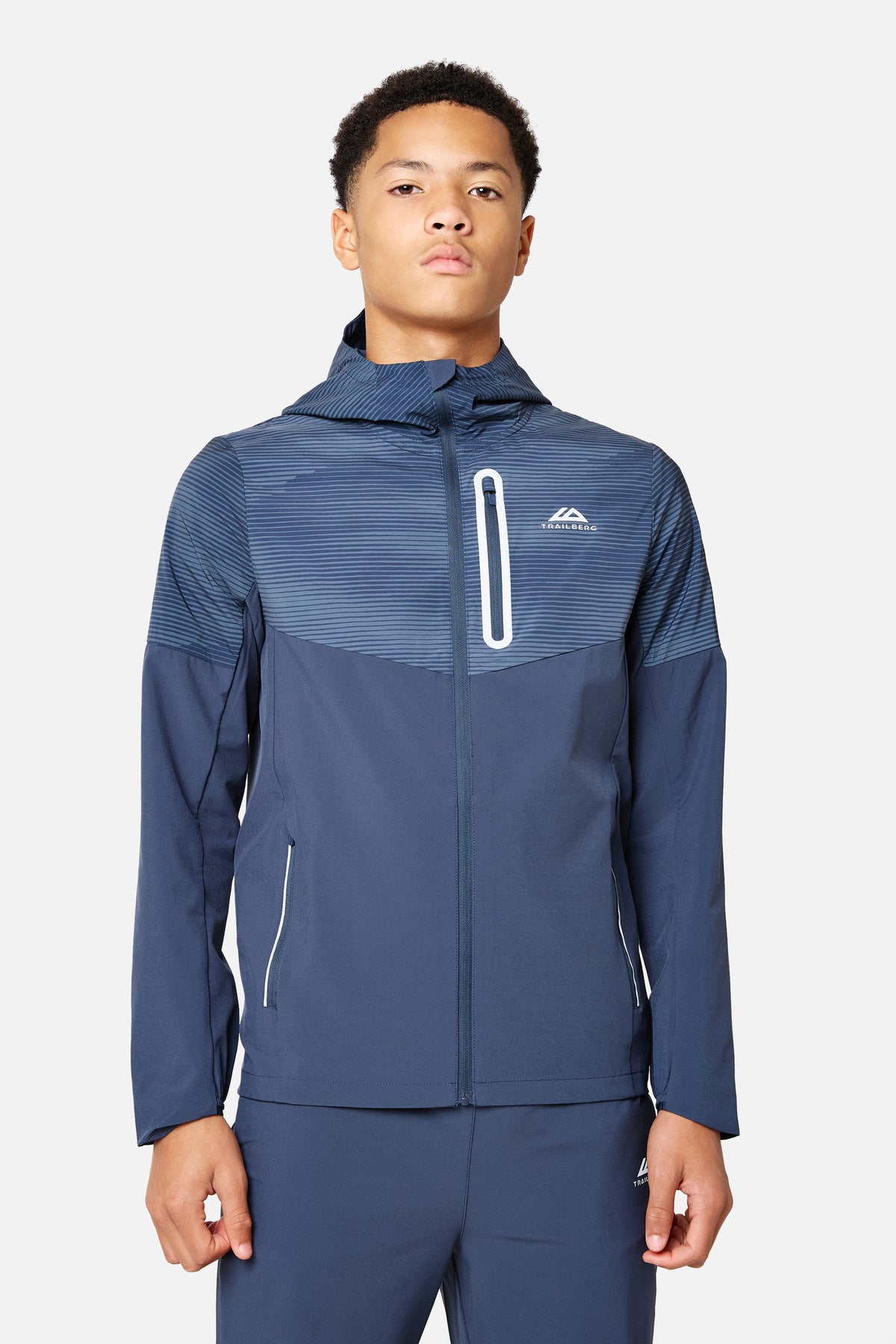 Boys Geo Hood - Storm Blue/ Storm Grey