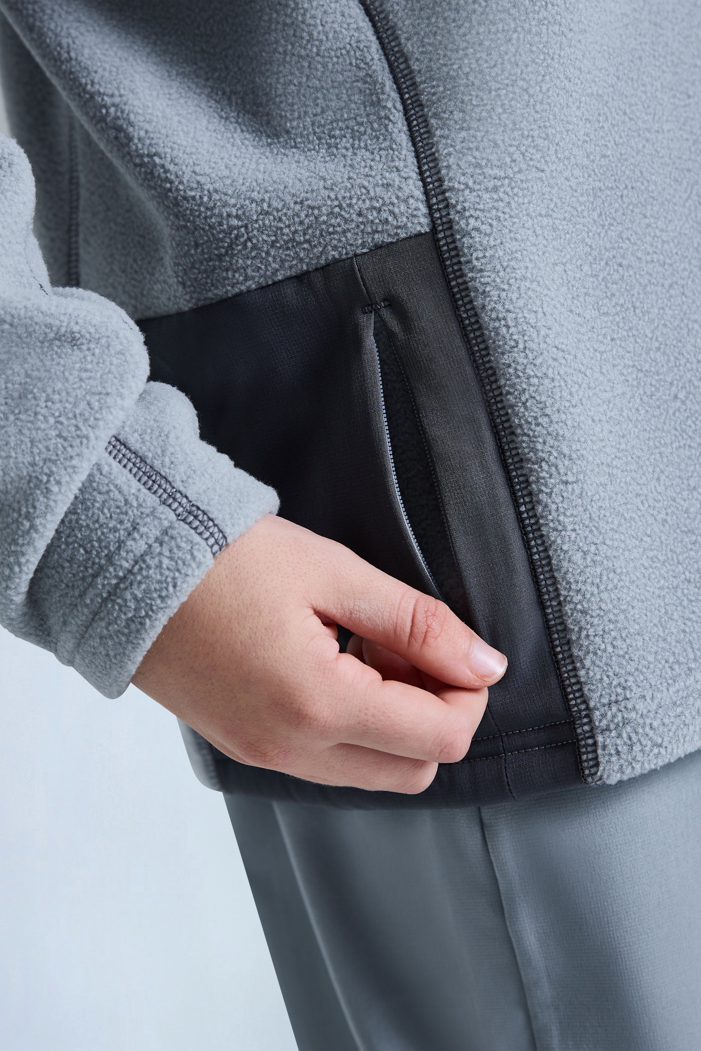 Boys Astra Microfleece 1/4 Zip - Moon Grey/Iron Grey