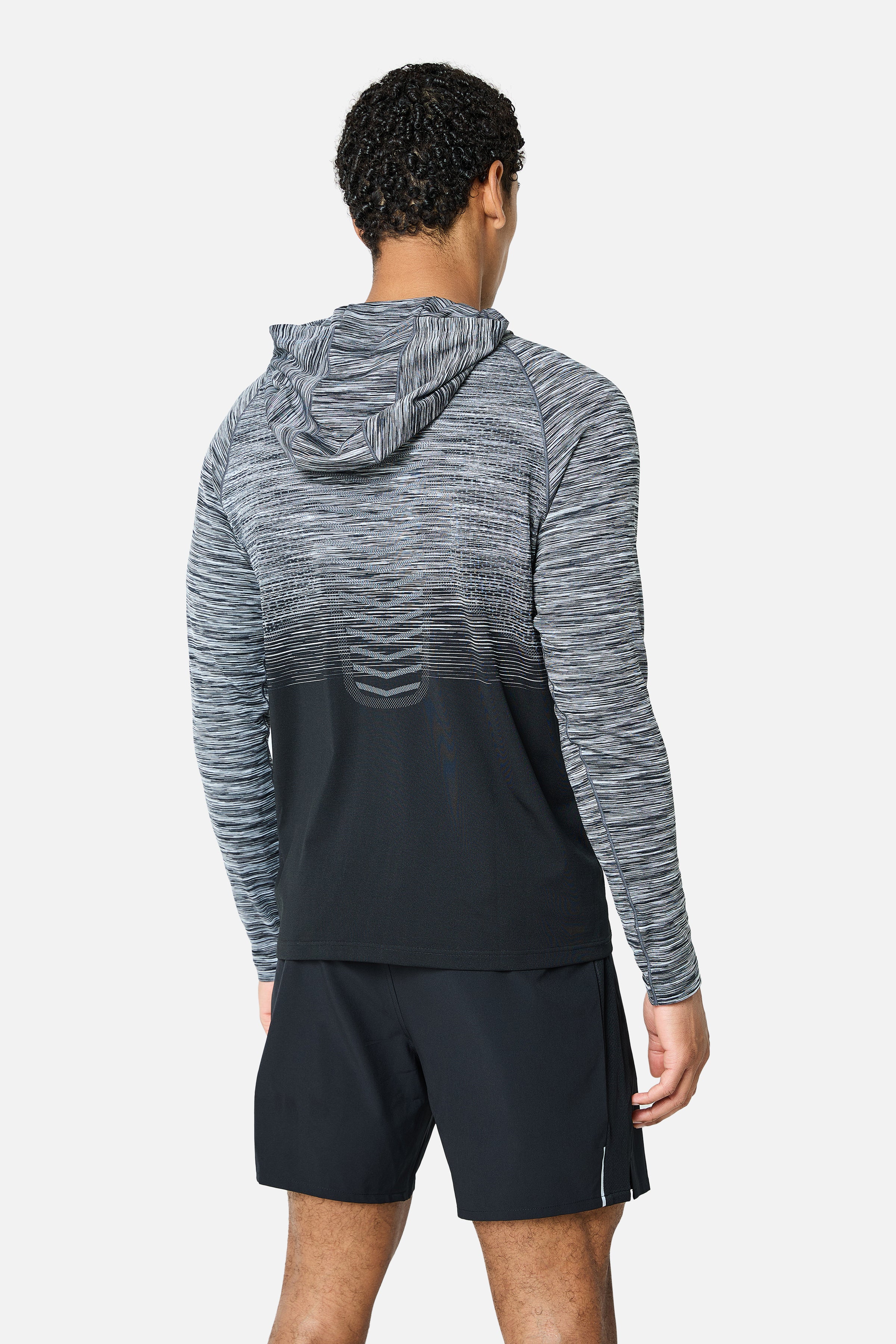 Arc Seamless Hood Twinset - Black/Moon Grey