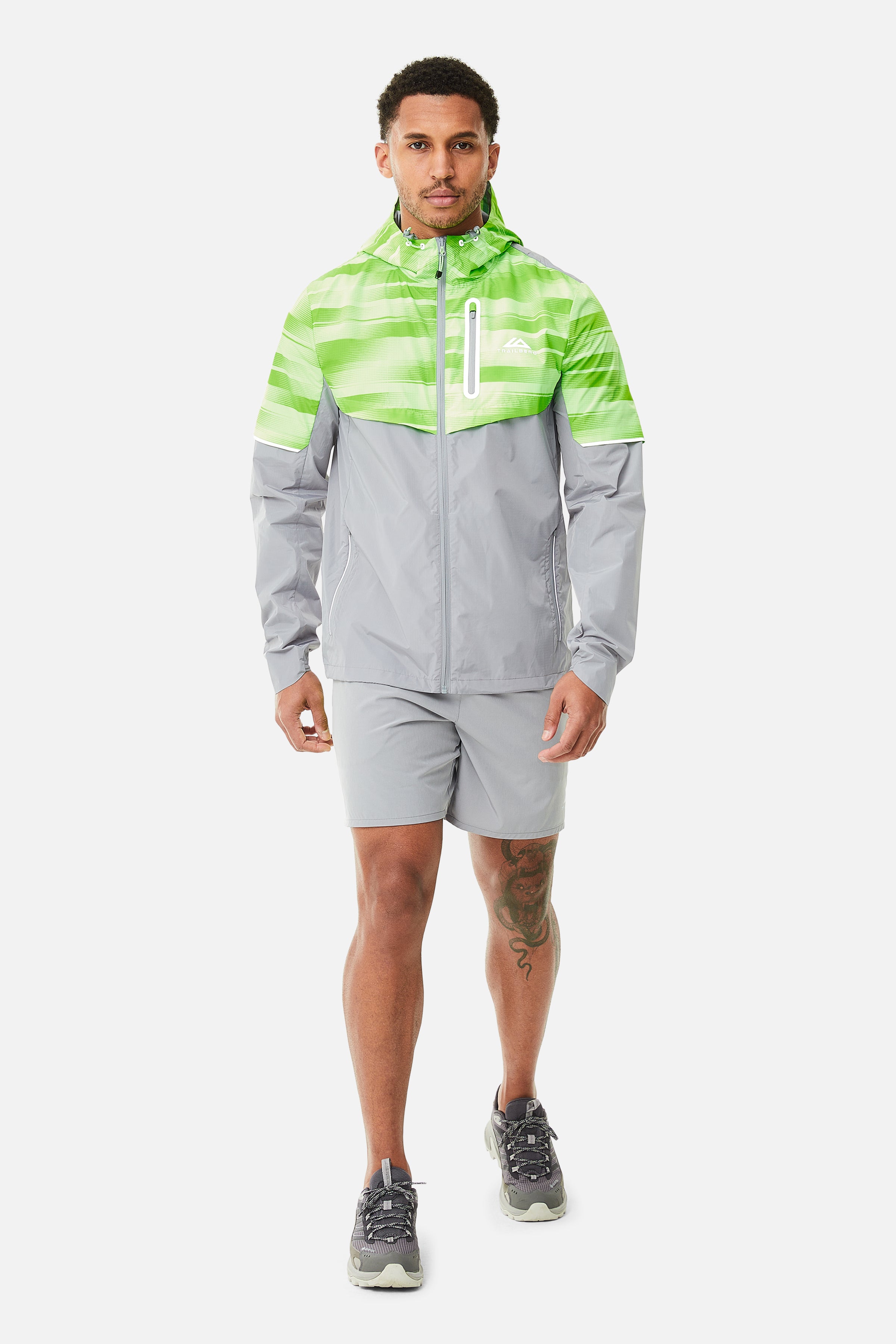 Dimension 2.0 Windbreaker - Moon Grey/Neon Lime/Vivid Green
