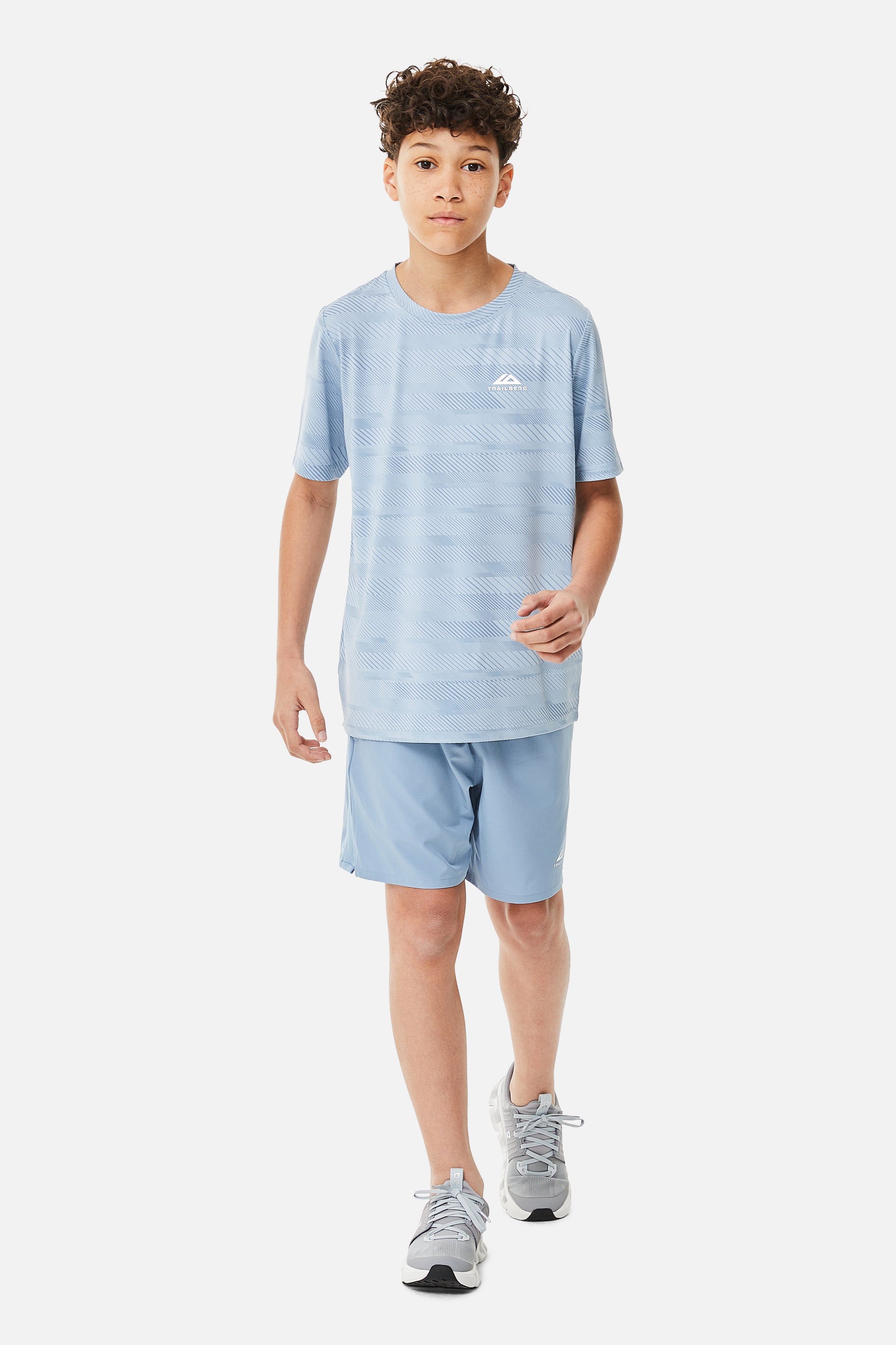 Boys Racer AOP Tee - Blue Frost/Washed Indigo