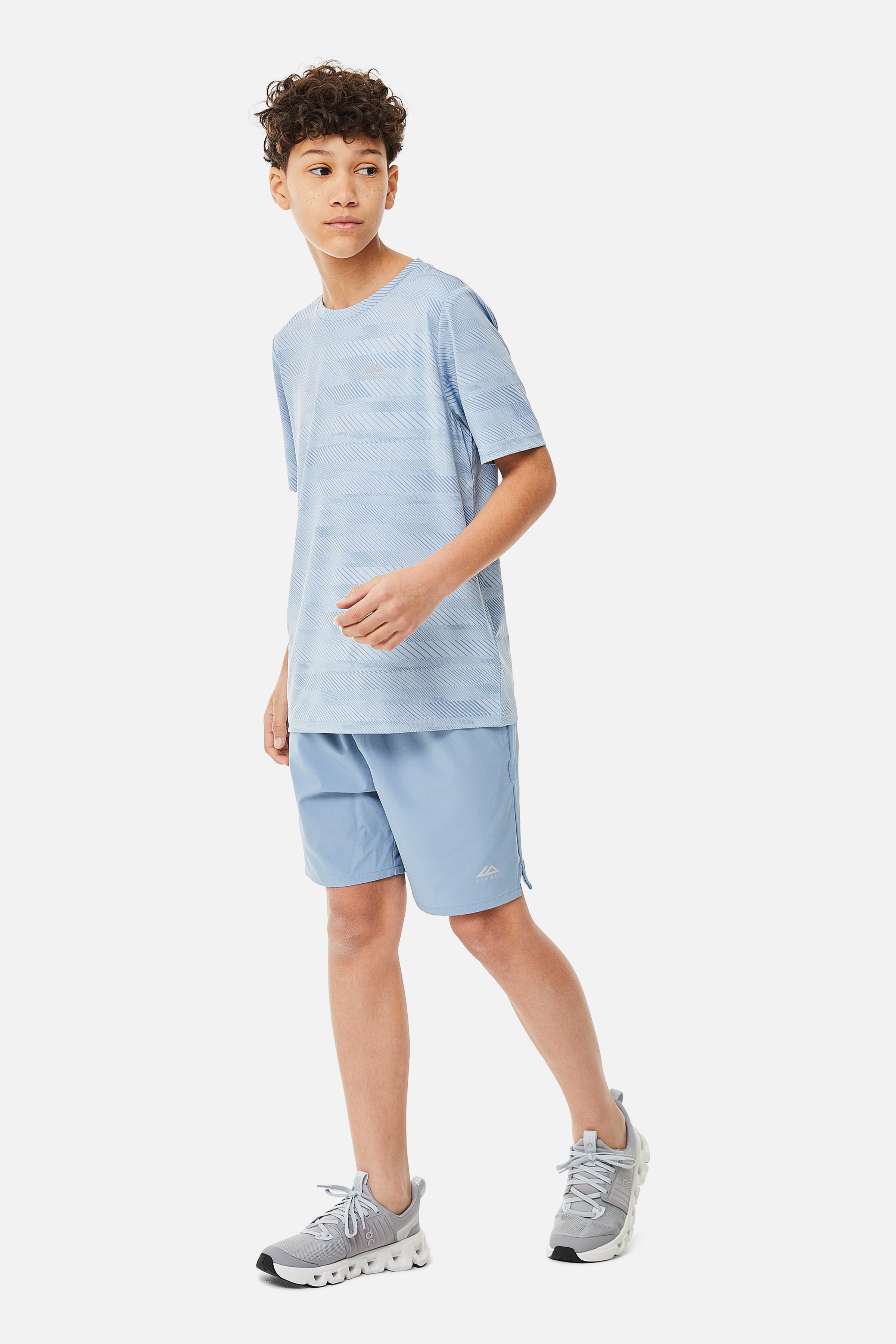 Boys Racer AOP Tee - Blue Frost/Washed Indigo