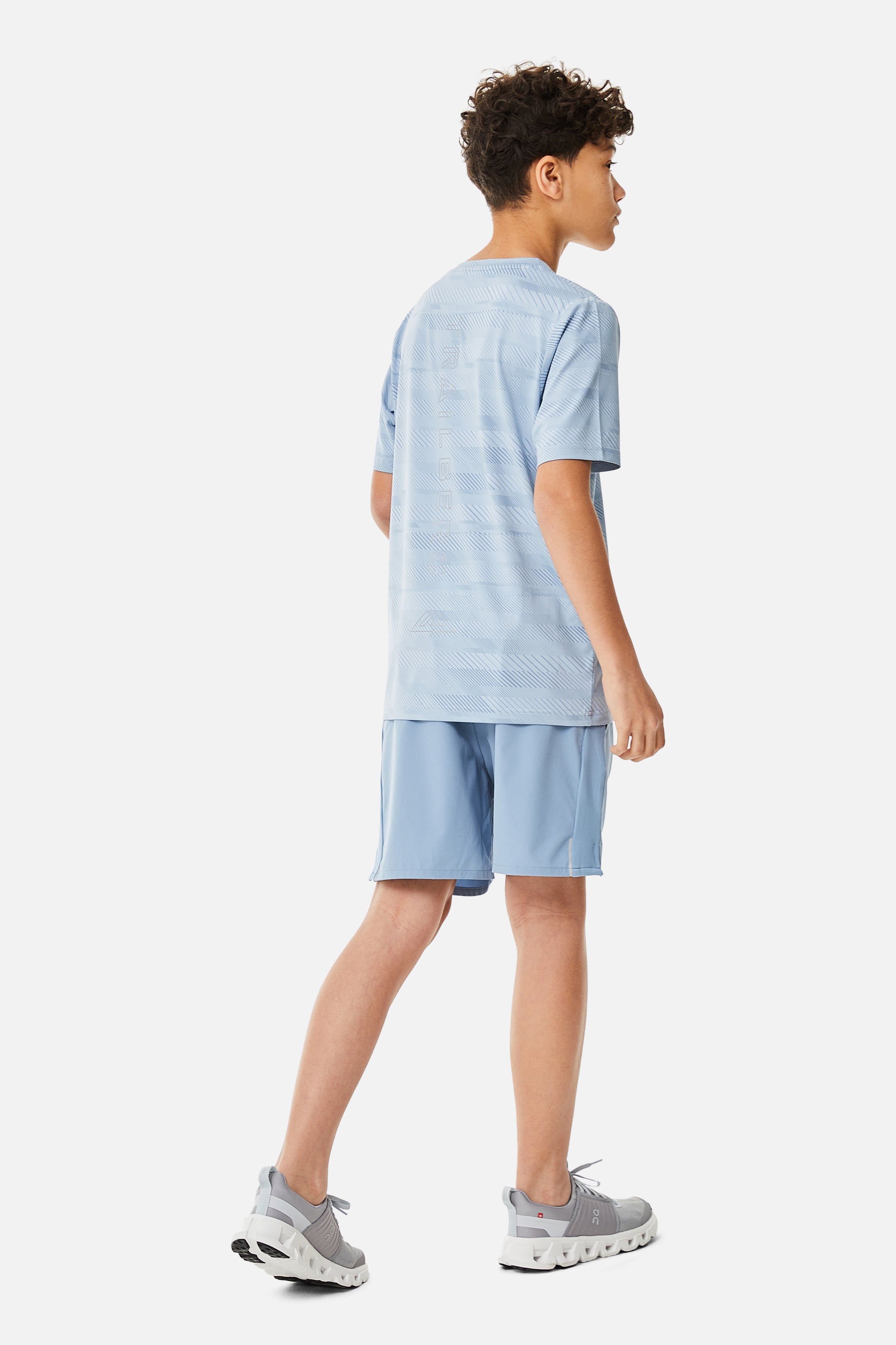 Boys Racer AOP Tee - Blue Frost/Washed Indigo