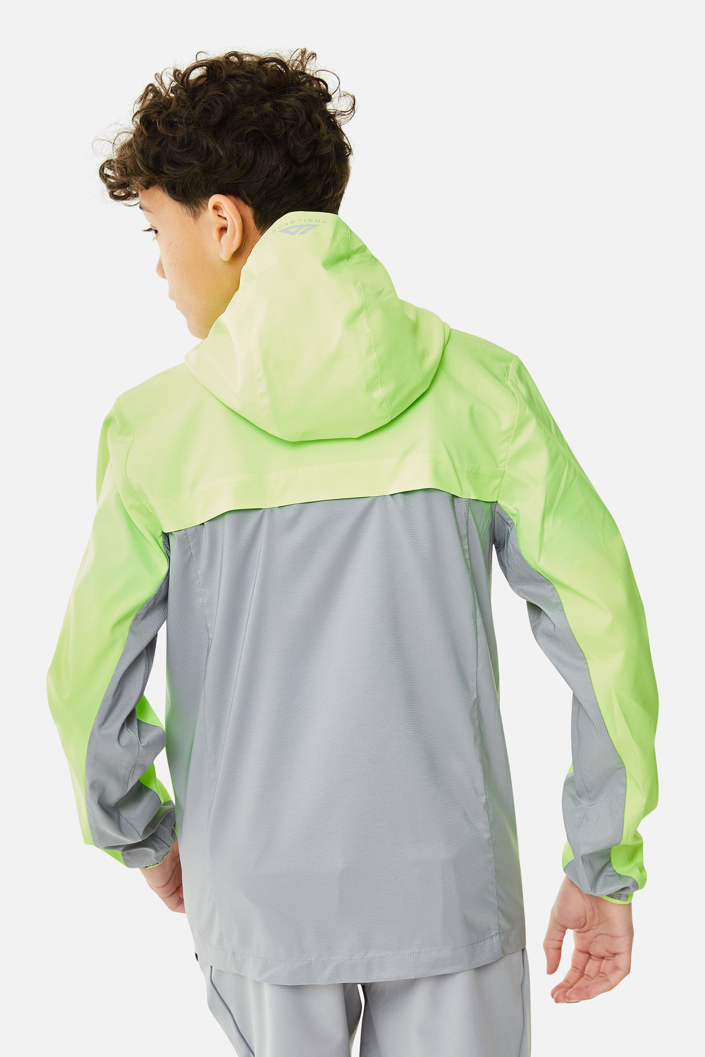 Boys Mentum Hood - Moon Grey/Neon Lime