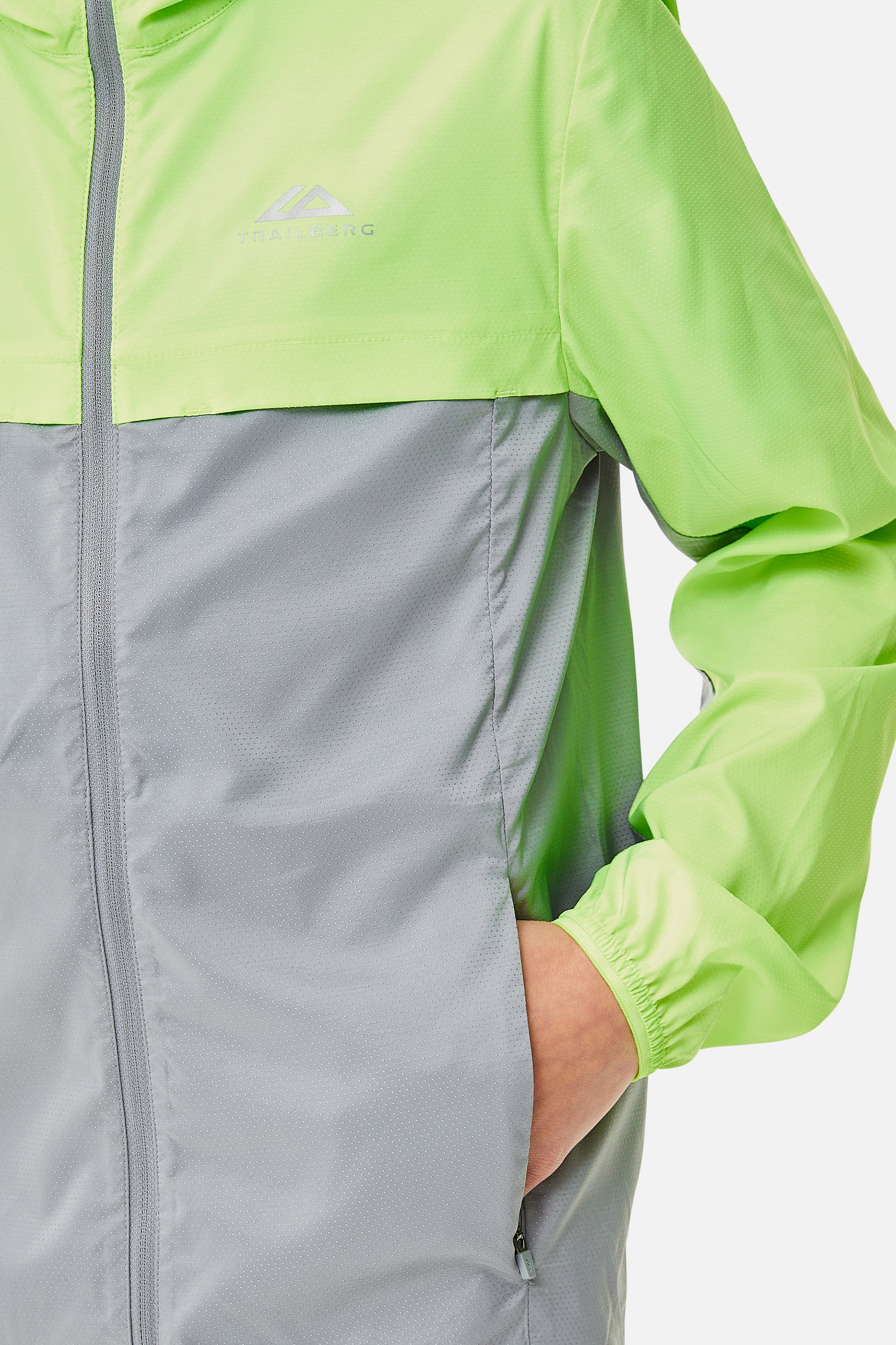 Boys Mentum Hood - Moon Grey/Neon Lime