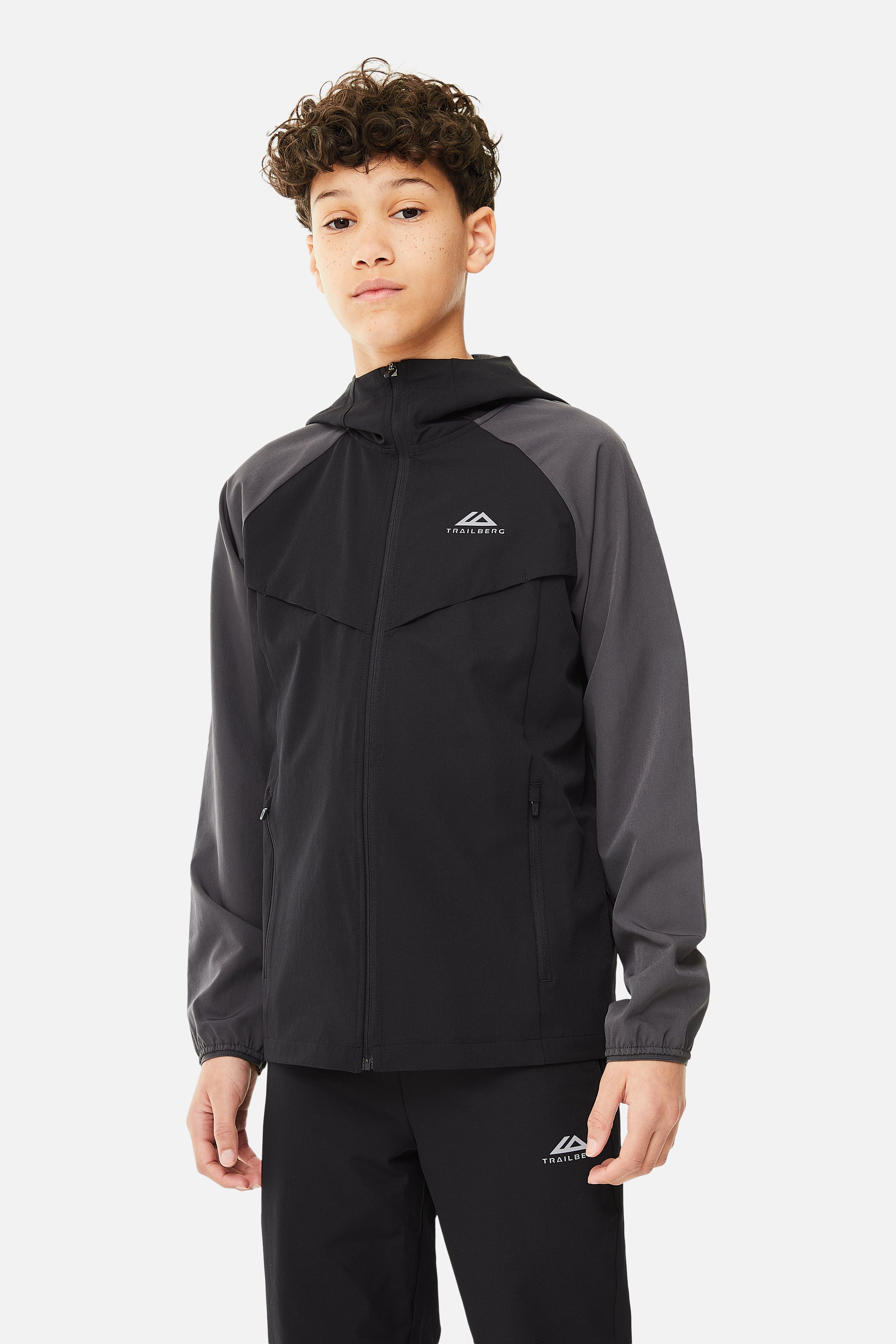 Boys Rapid Keyline Tracksuit - Black/Volcano Grey
