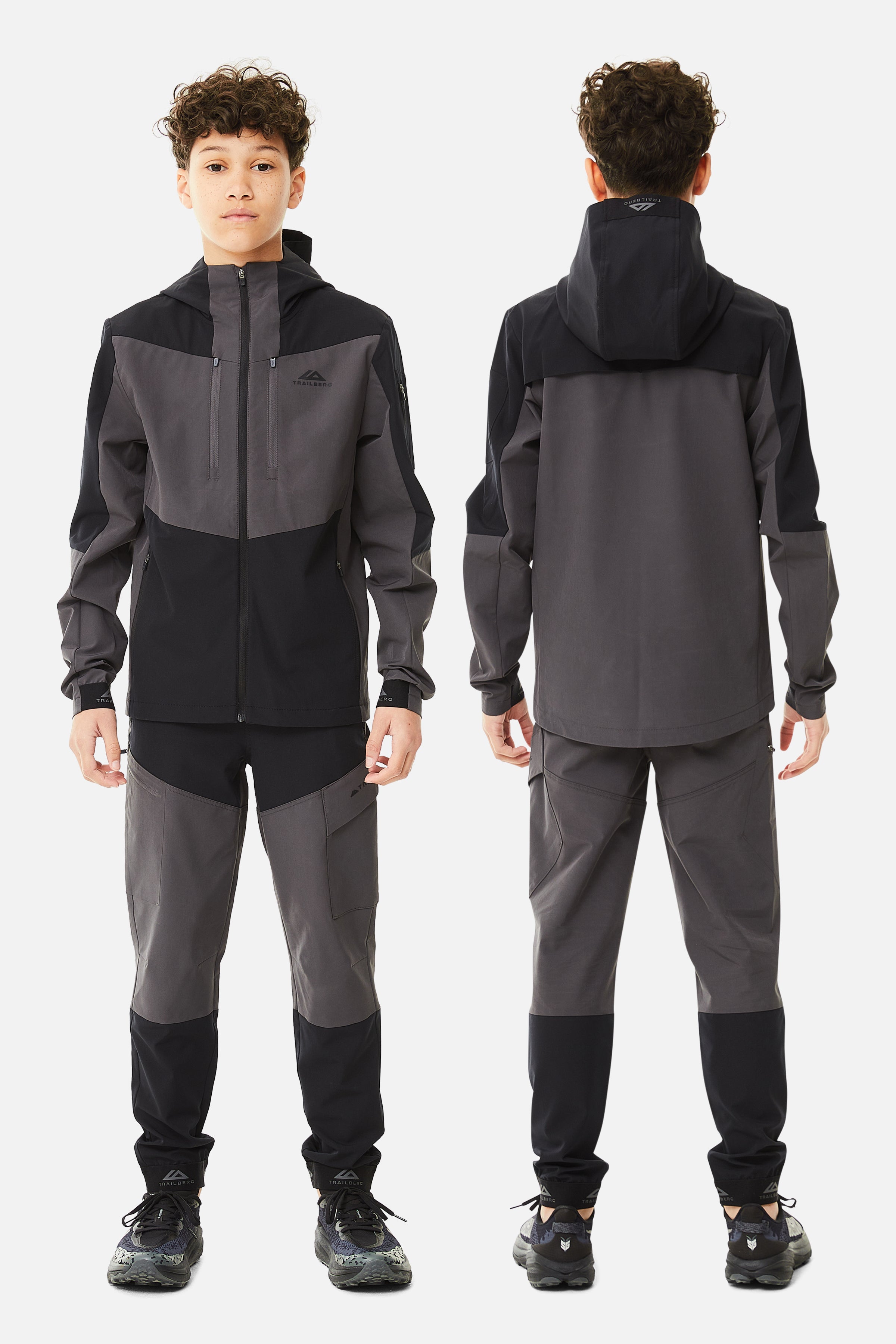 Boys Elbrus Tracksuit - Black/Volcano Grey
