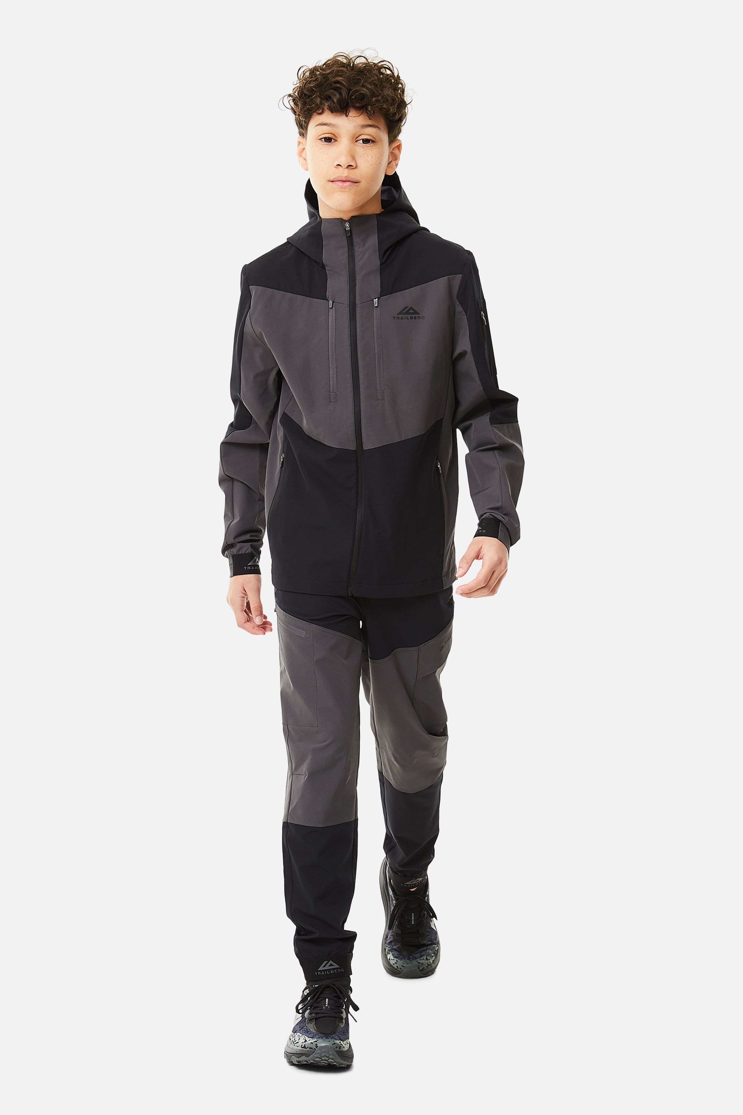 Boys Elbrus Hood - Black/Volcano Grey