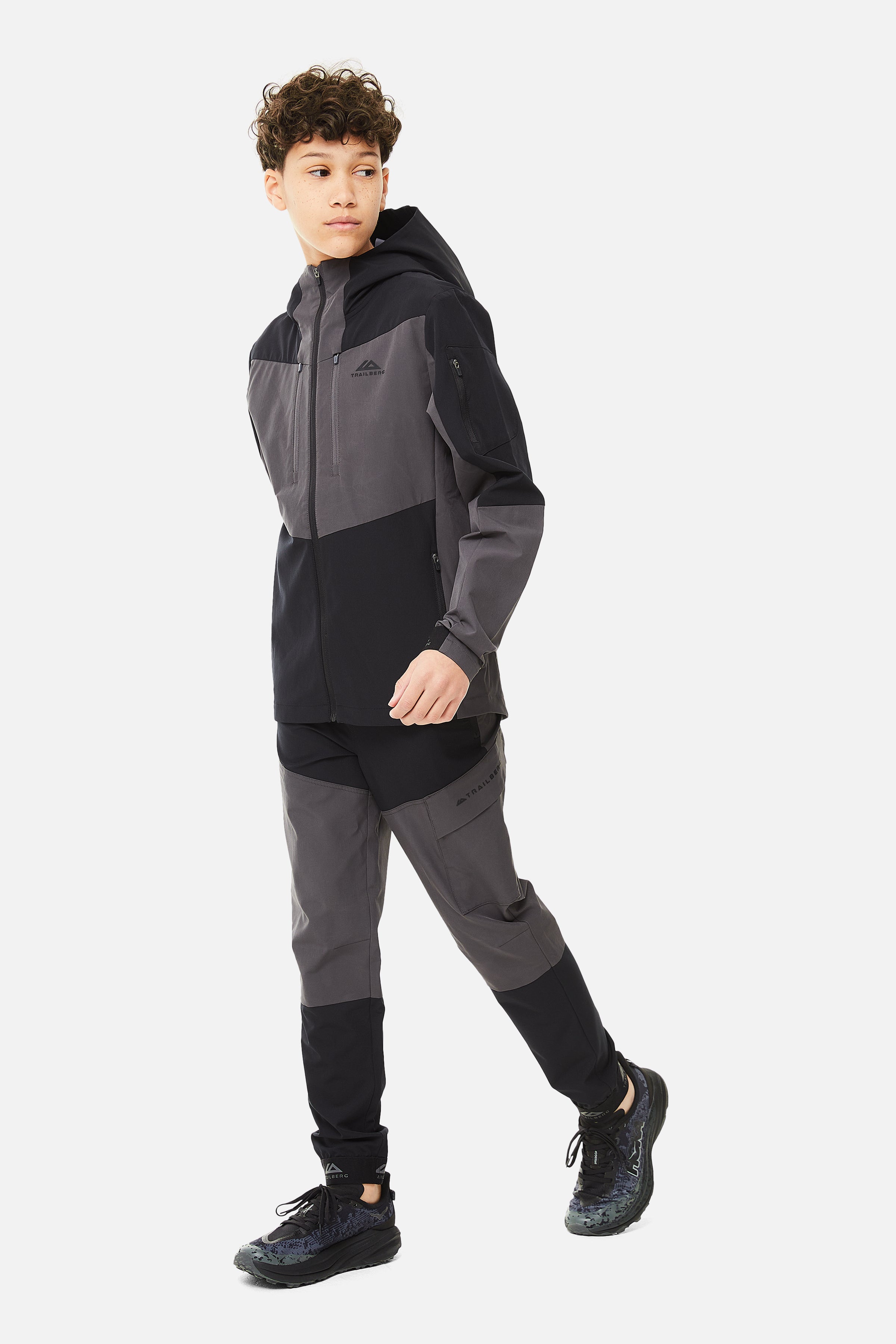 Boys Elbrus Hood - Black/Volcano Grey