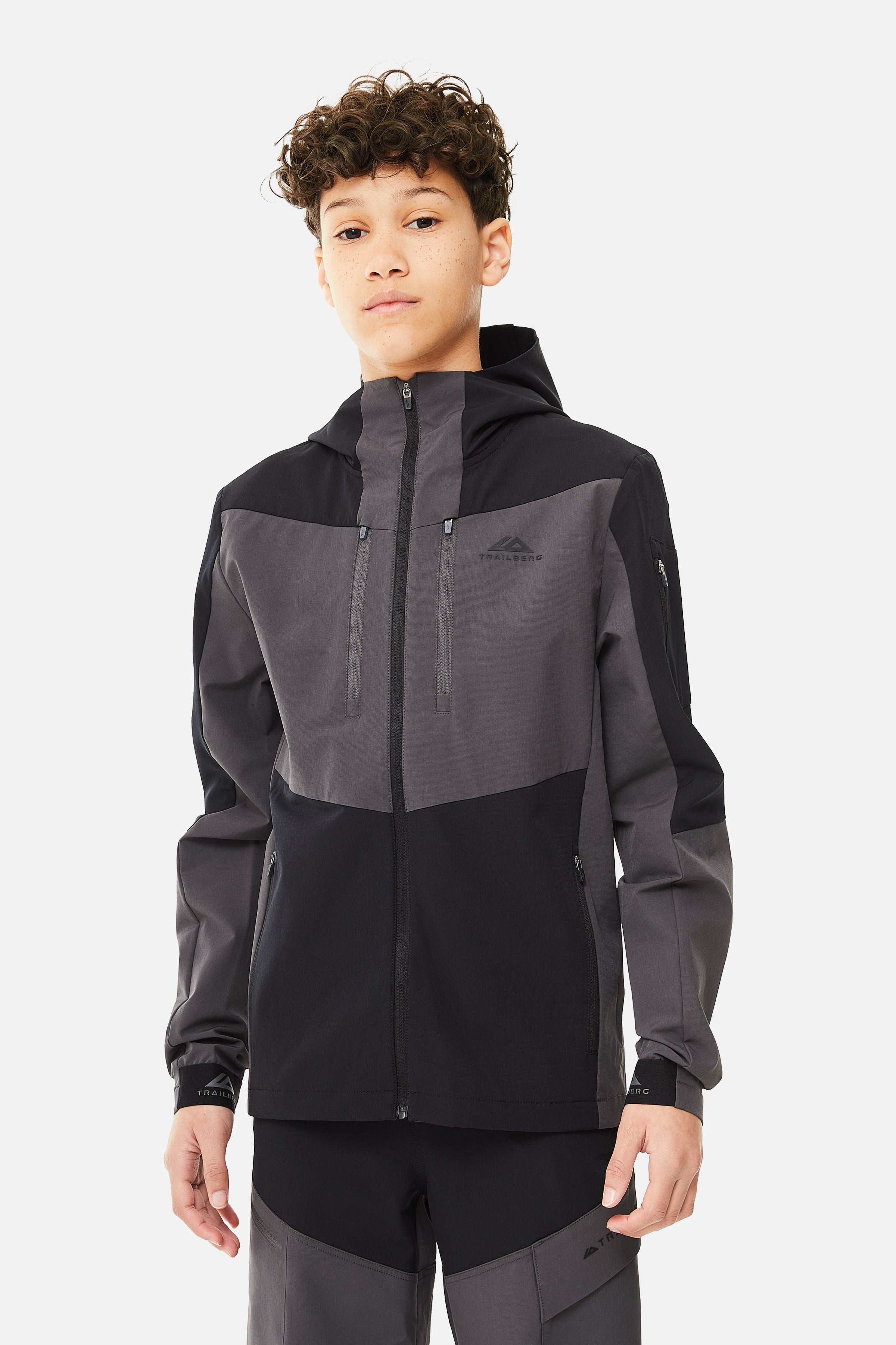 Boys Elbrus Tracksuit - Black/Volcano Grey