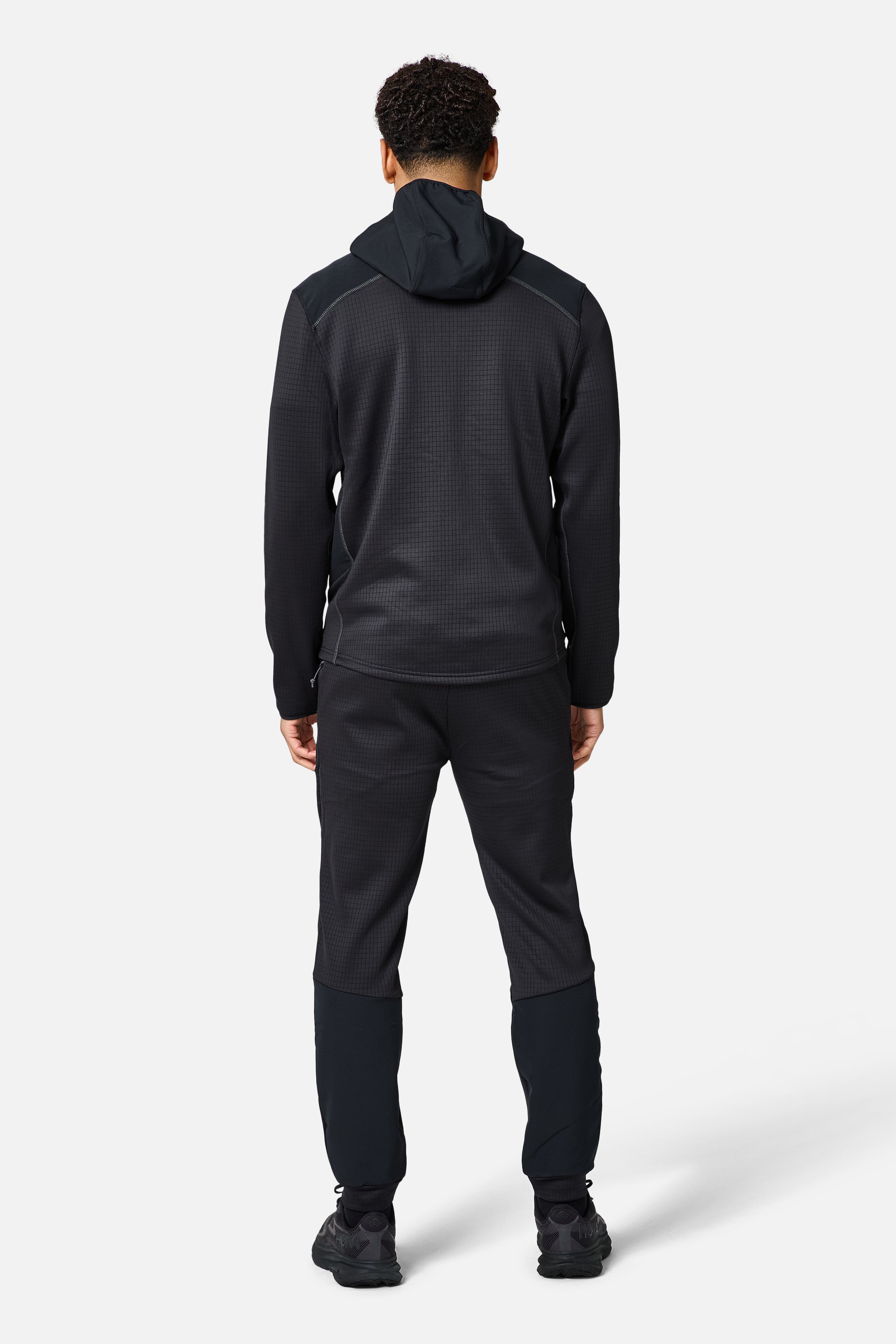 District Gridded Fleece Tracksuit - Black/Volcano Grey