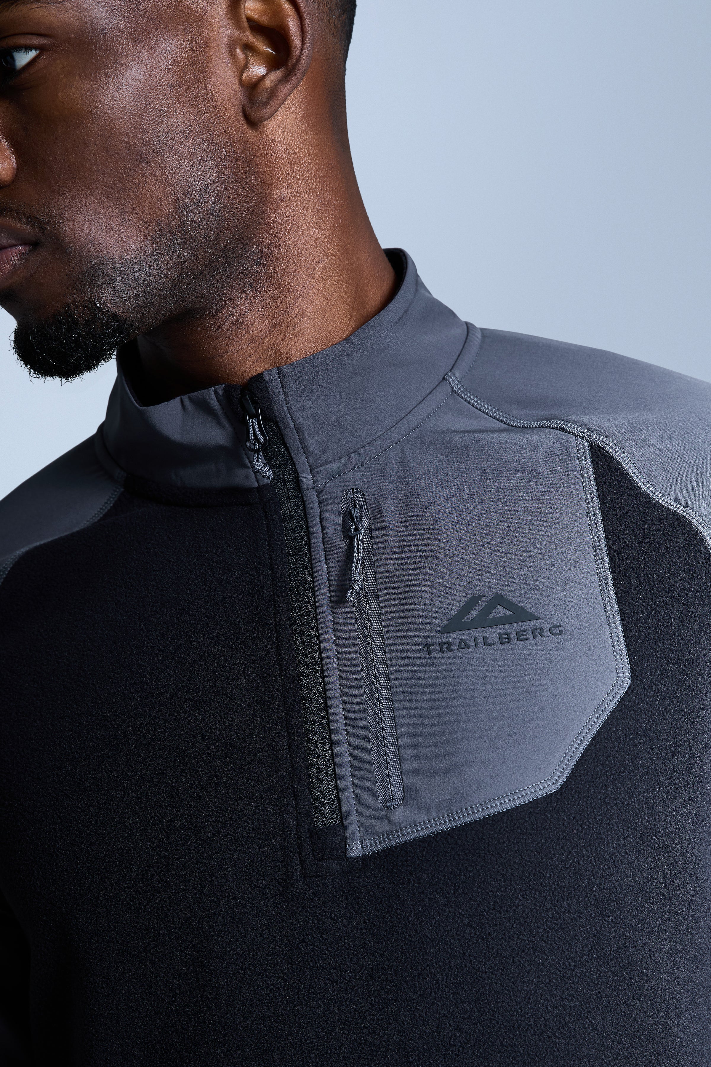 Sierra Microfleece Quarter Zip - Black/Asphalt