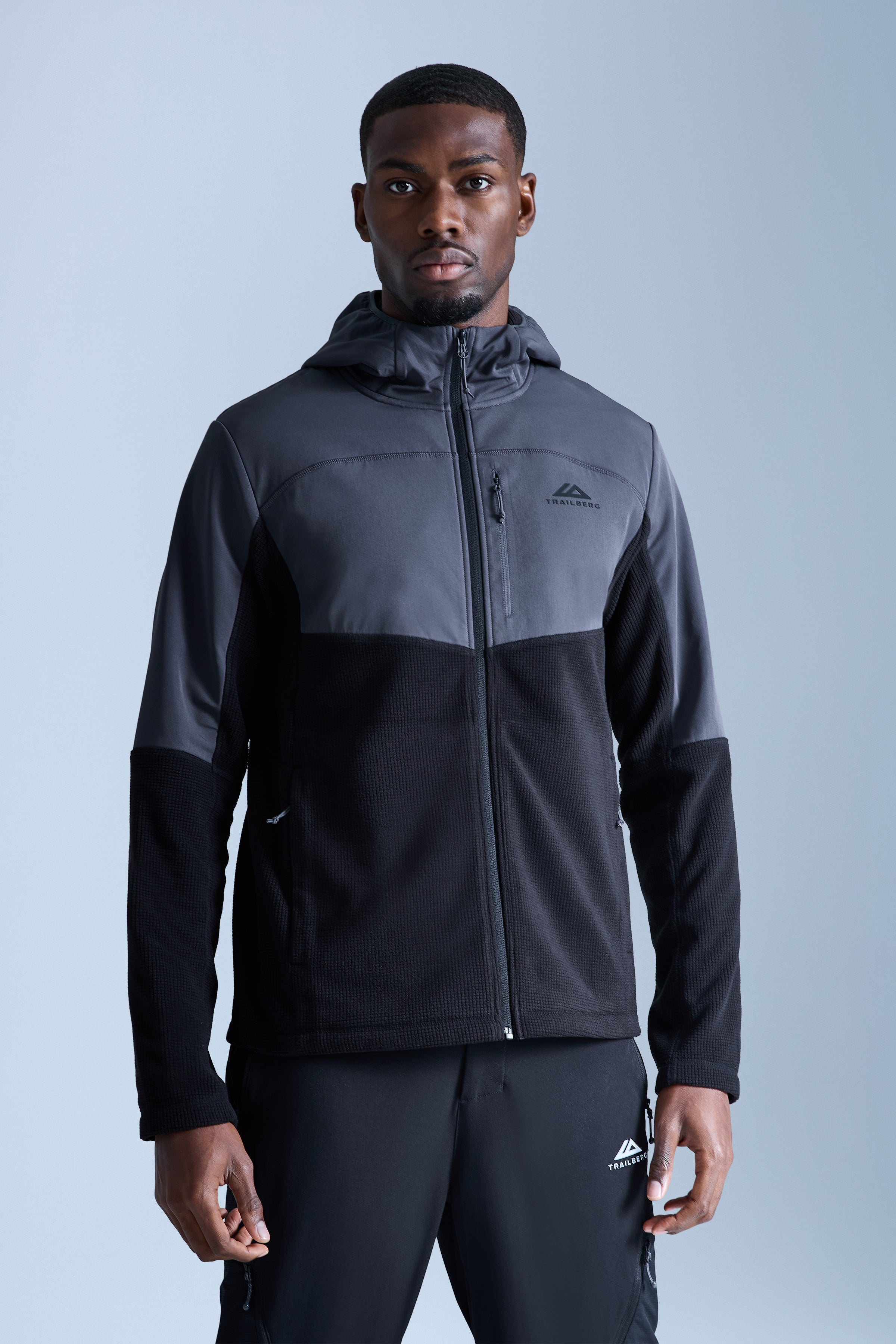 Compass Microfleece Hood - Black/Asphalt