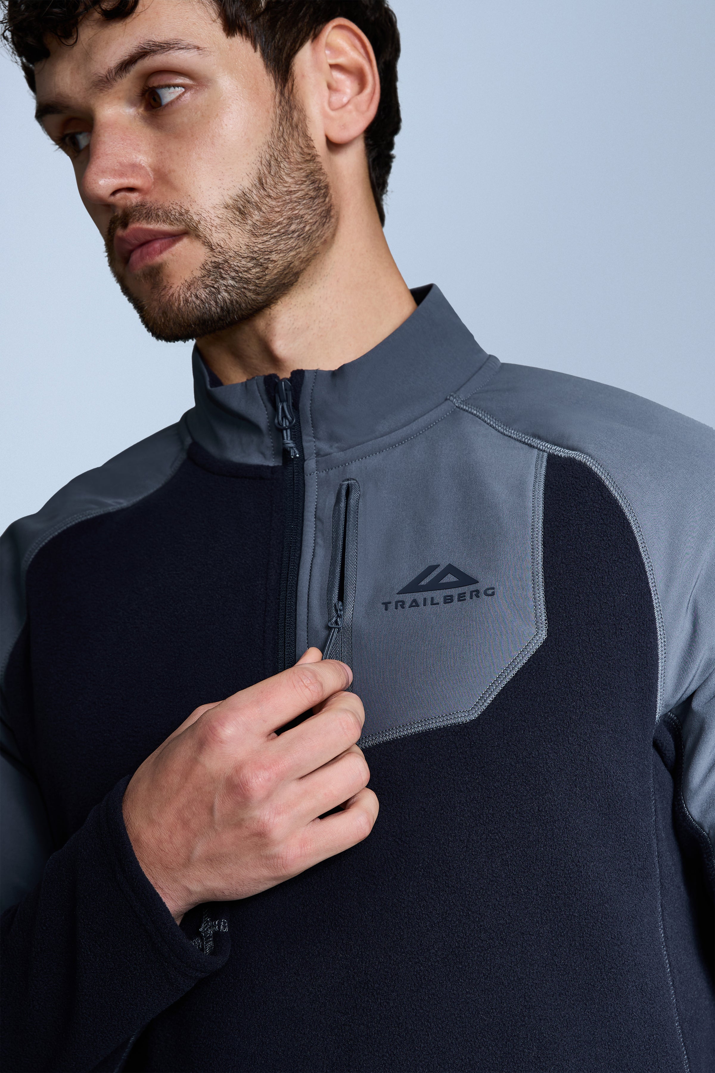 Sierra Microfleece Quarter Zip - Deep Ocean/Storm Grey