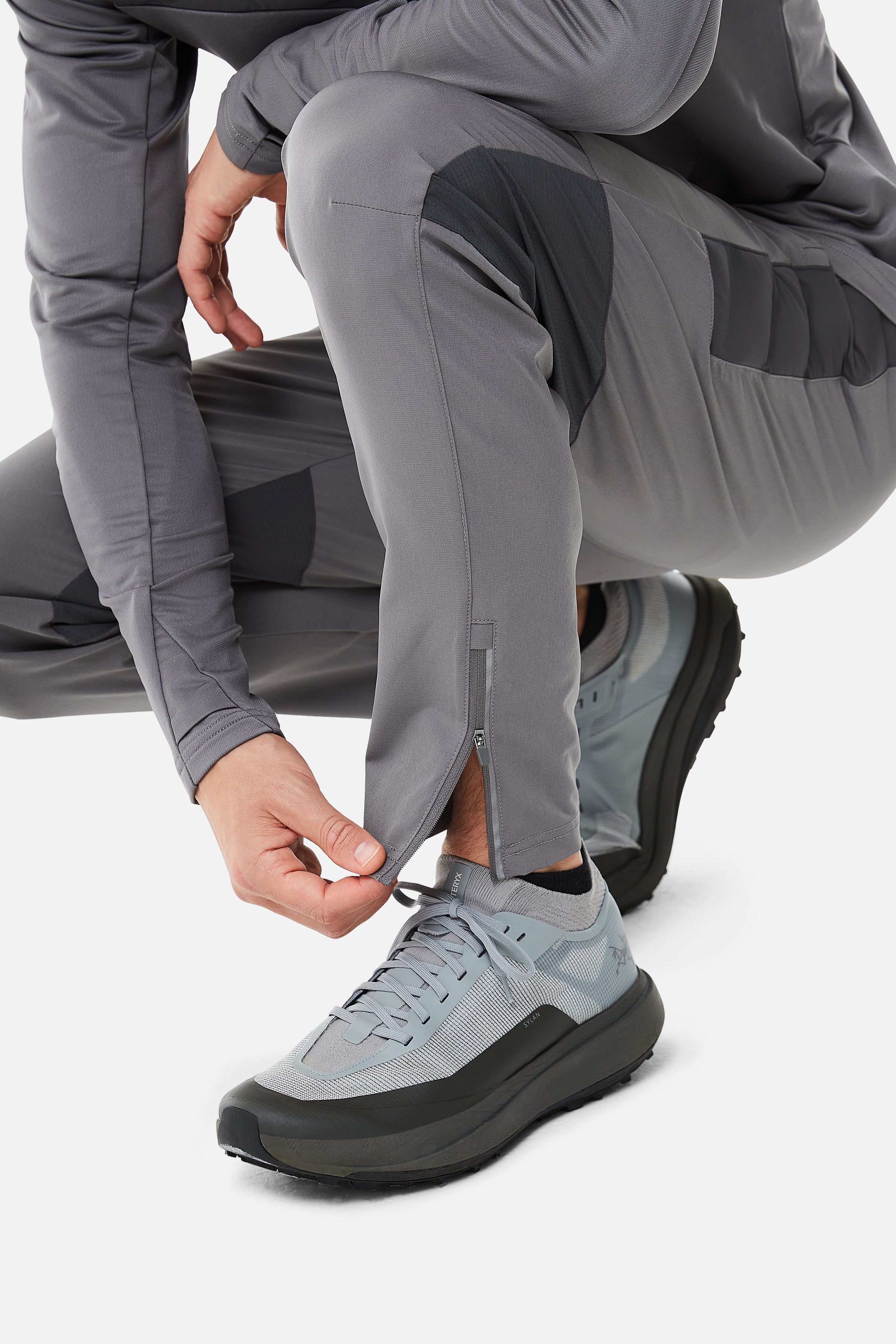 Rhine Hybrid Quarter Zip Pant Set - Grey/Dark Grey