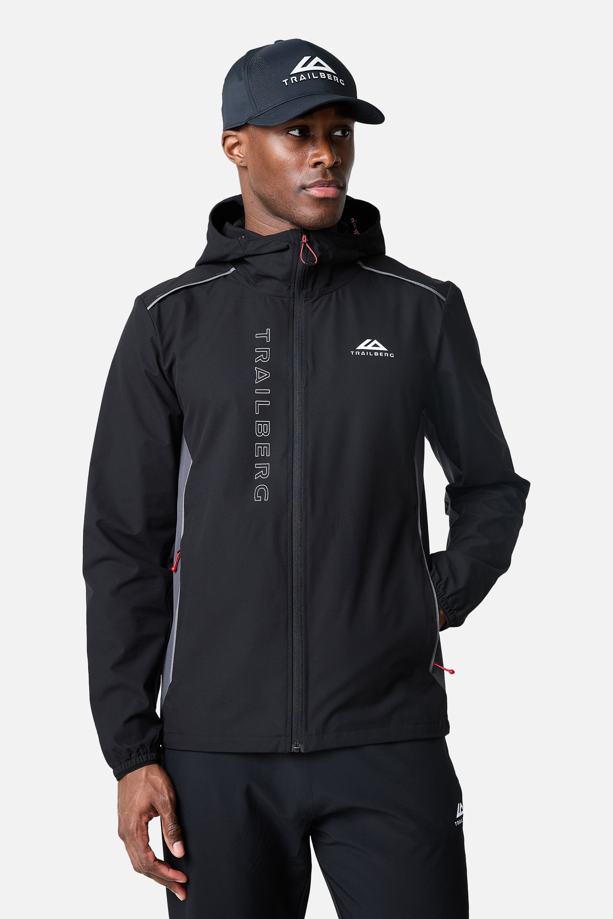 SS26 Triathlon Windbreaker - Black/Volcano Grey/Blazing Red