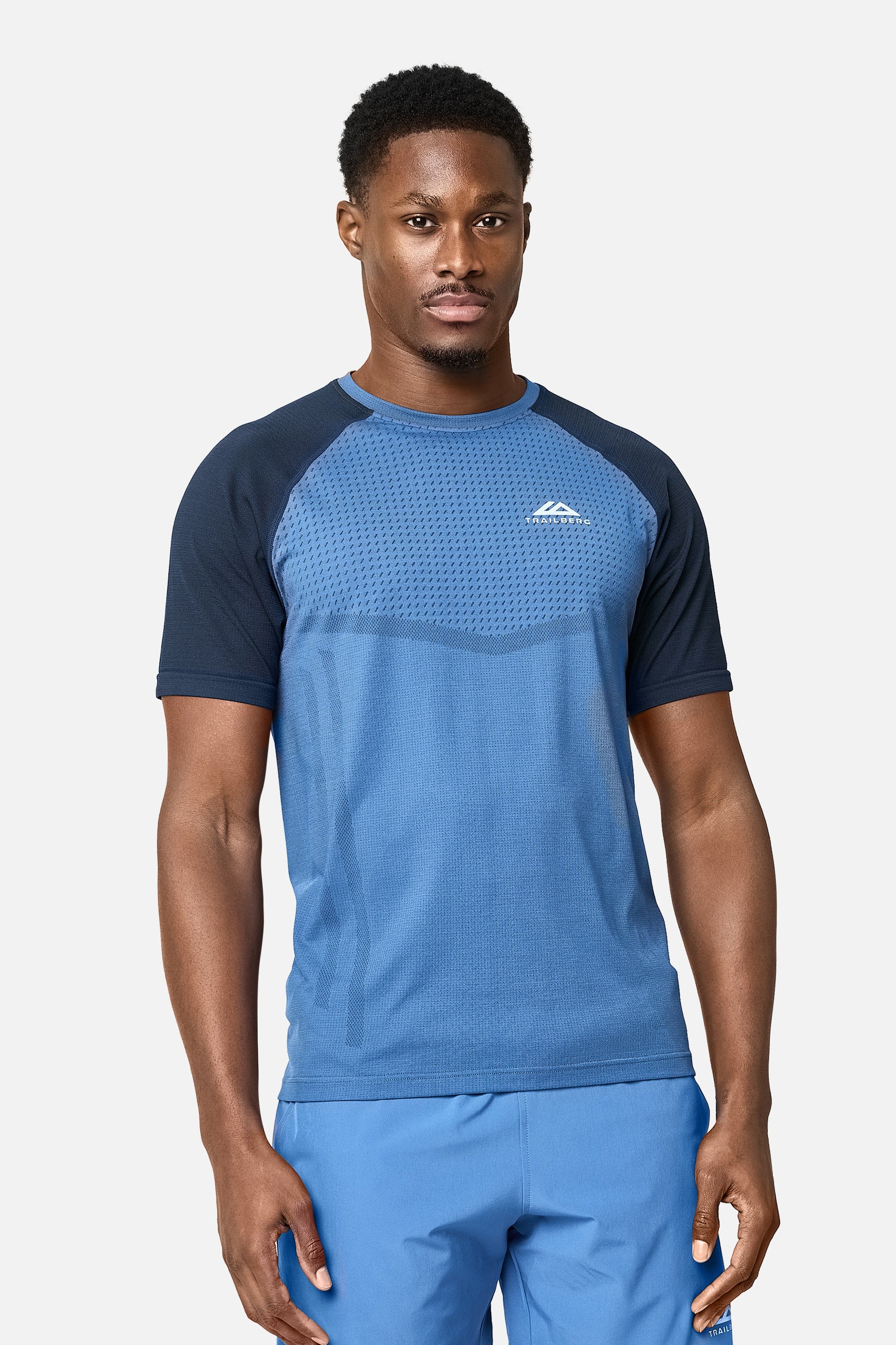 Rapid Dash Seamless Tee - Voltage Blue/Storm Blue