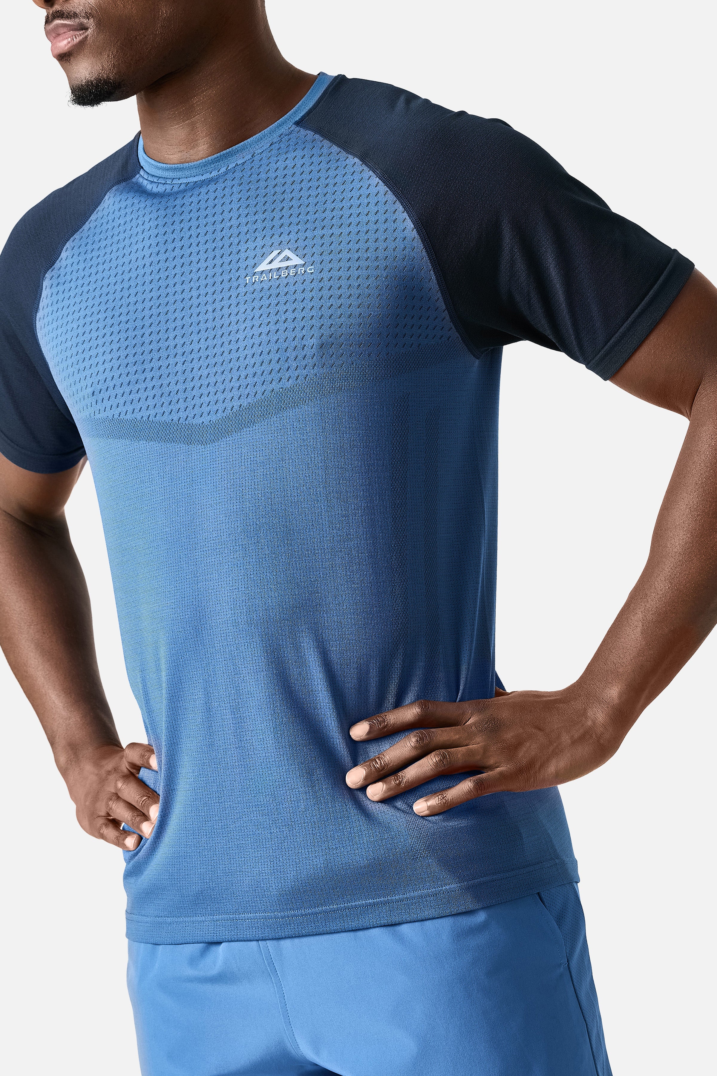 Rapid Dash Seamless Tee - Voltage Blue/Storm Blue