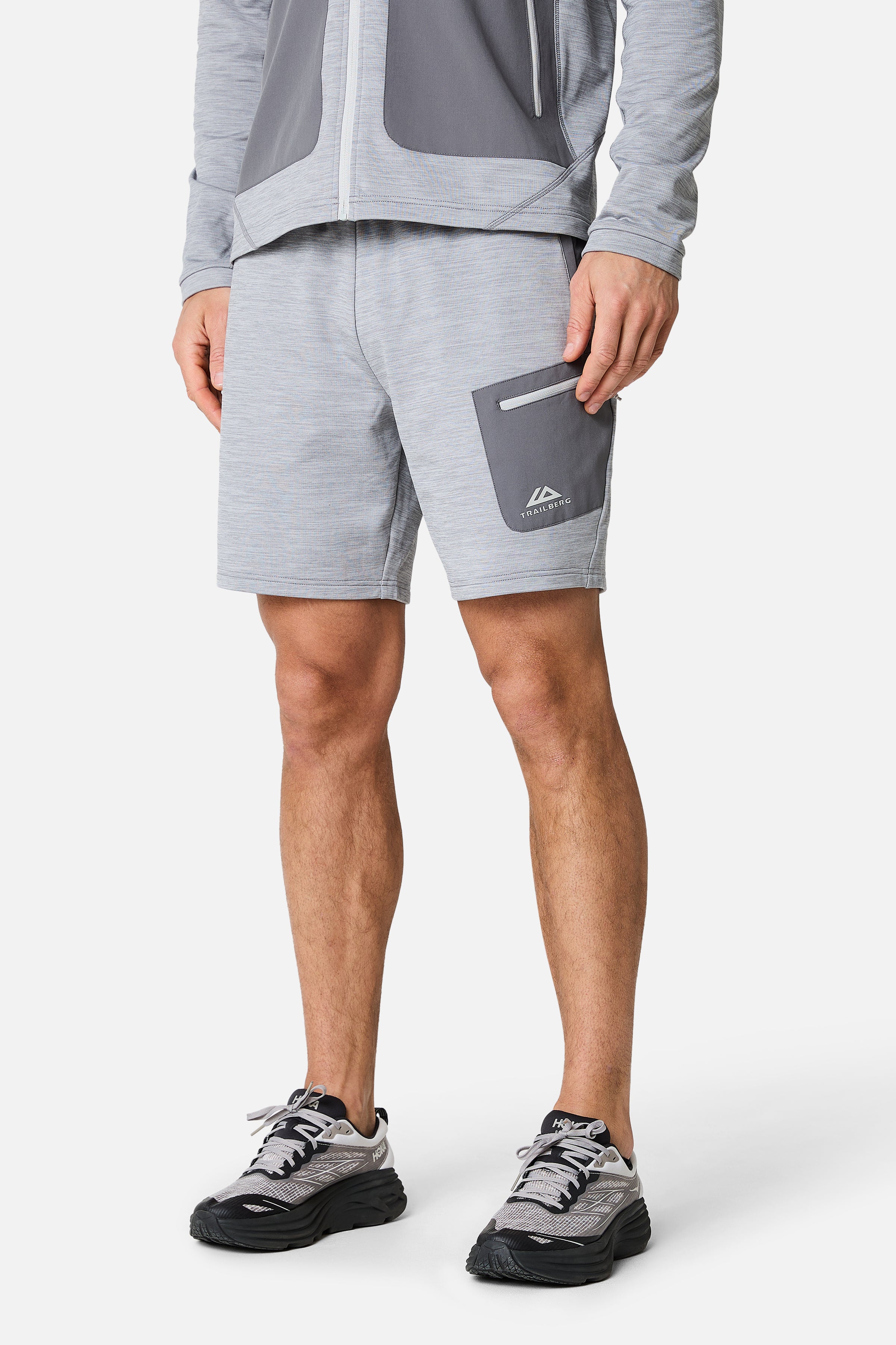Vale Gridded Fleece Twinset - Lunar Grey Marl/Nightfall Grey