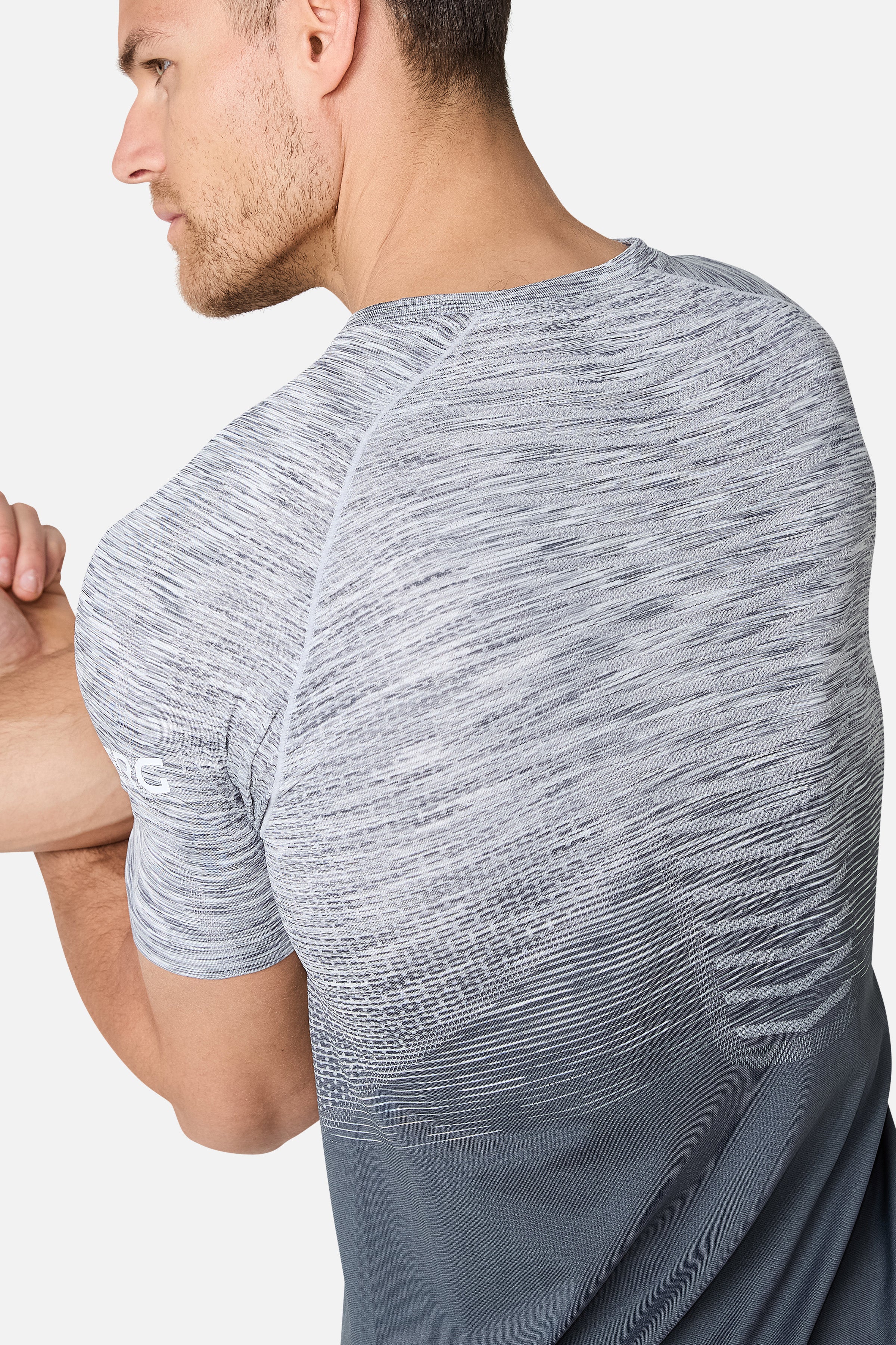 Arc Seamless Tee - Graphite Grey/Lunar Grey/White