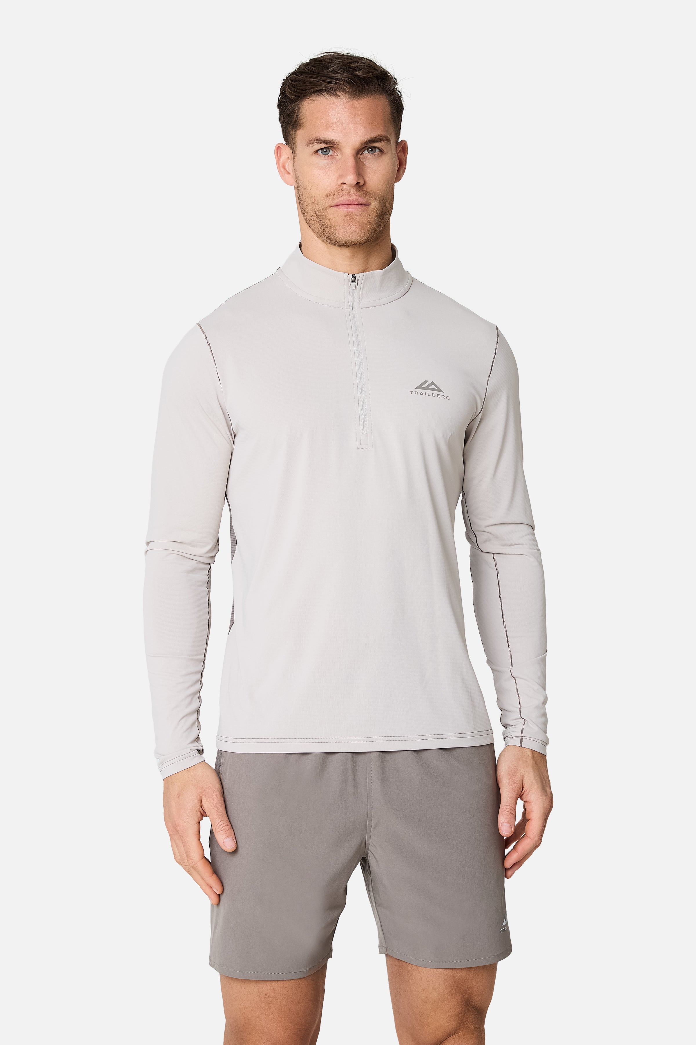 Nucleus 1/4 Zip Essentials 2.0 Twinset - Mocha/Pebblestone