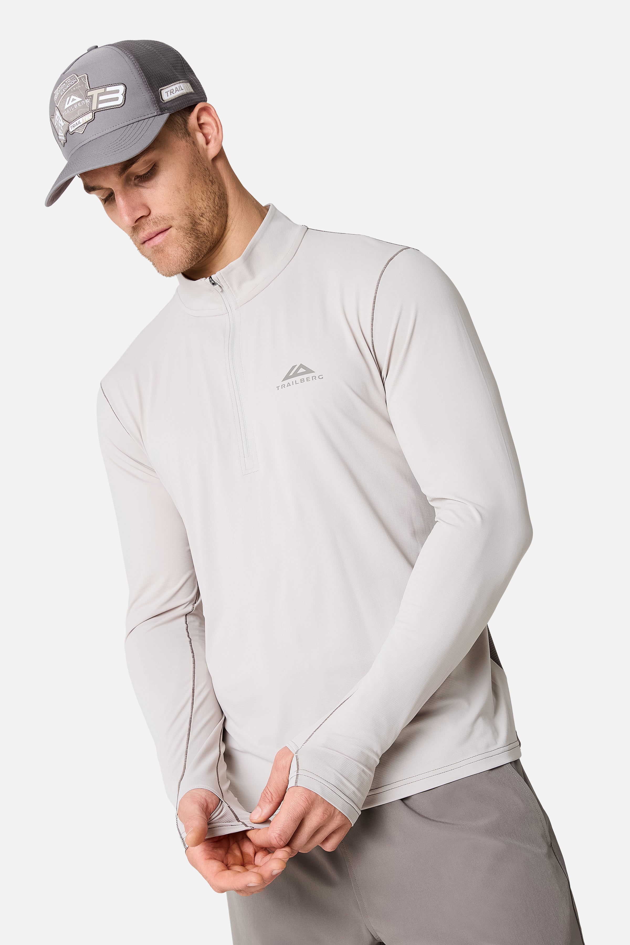 Nucleus 1/4 Zip Essentials 2.0 Twinset - Mocha/Pebblestone