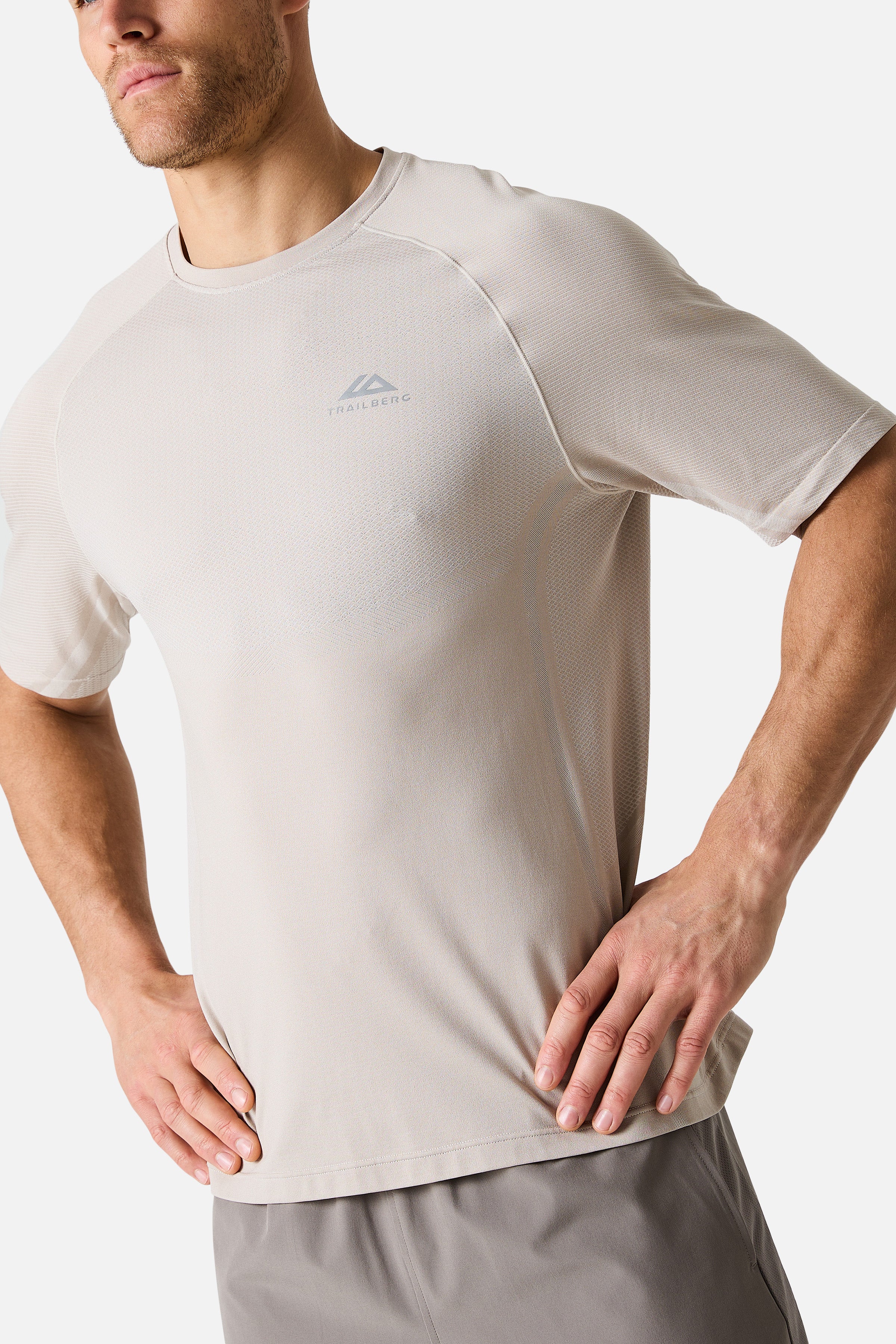Fusion Seamless Tee - Pebble Stone/Frosted Ridge