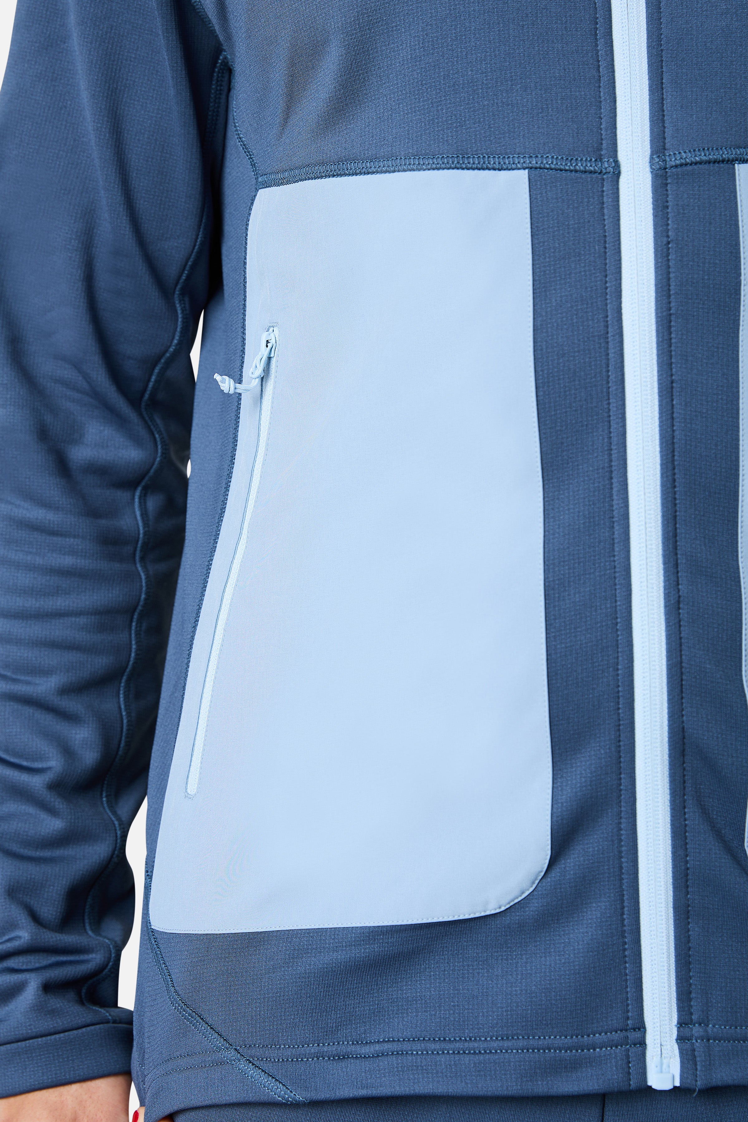 Vale Gridded Fleece Hood - Breeze/Skylar