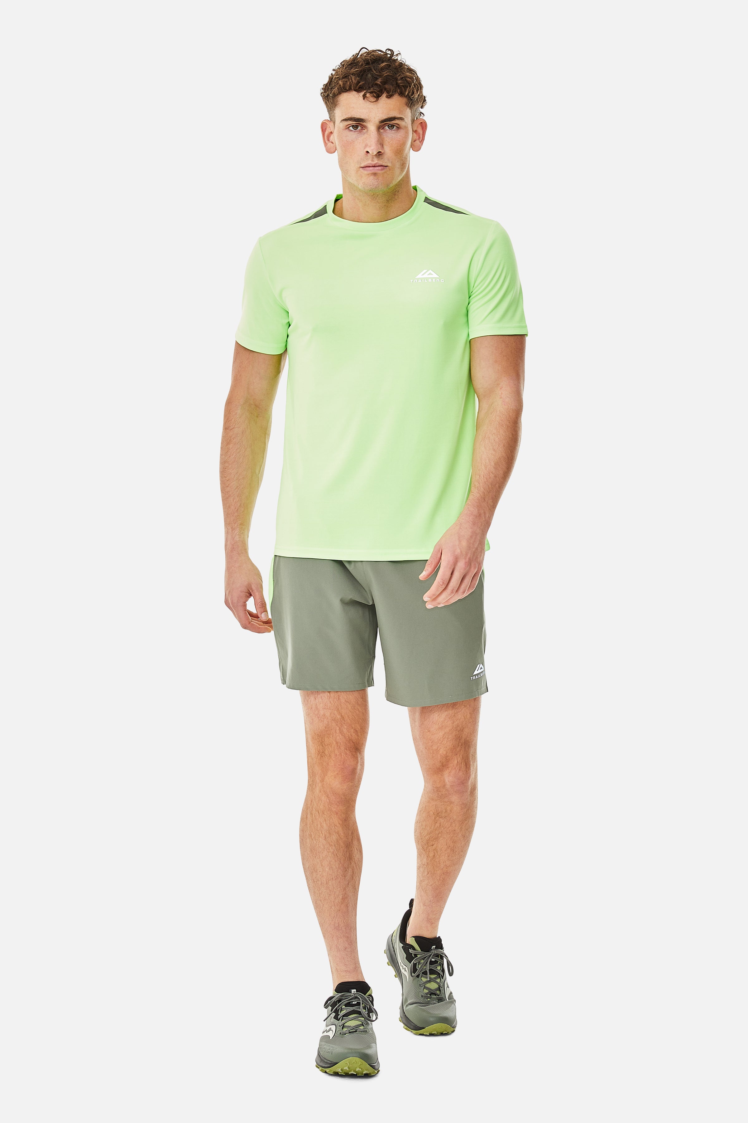 Cloud SS25 Tee - Pine Dust/Neon Lime