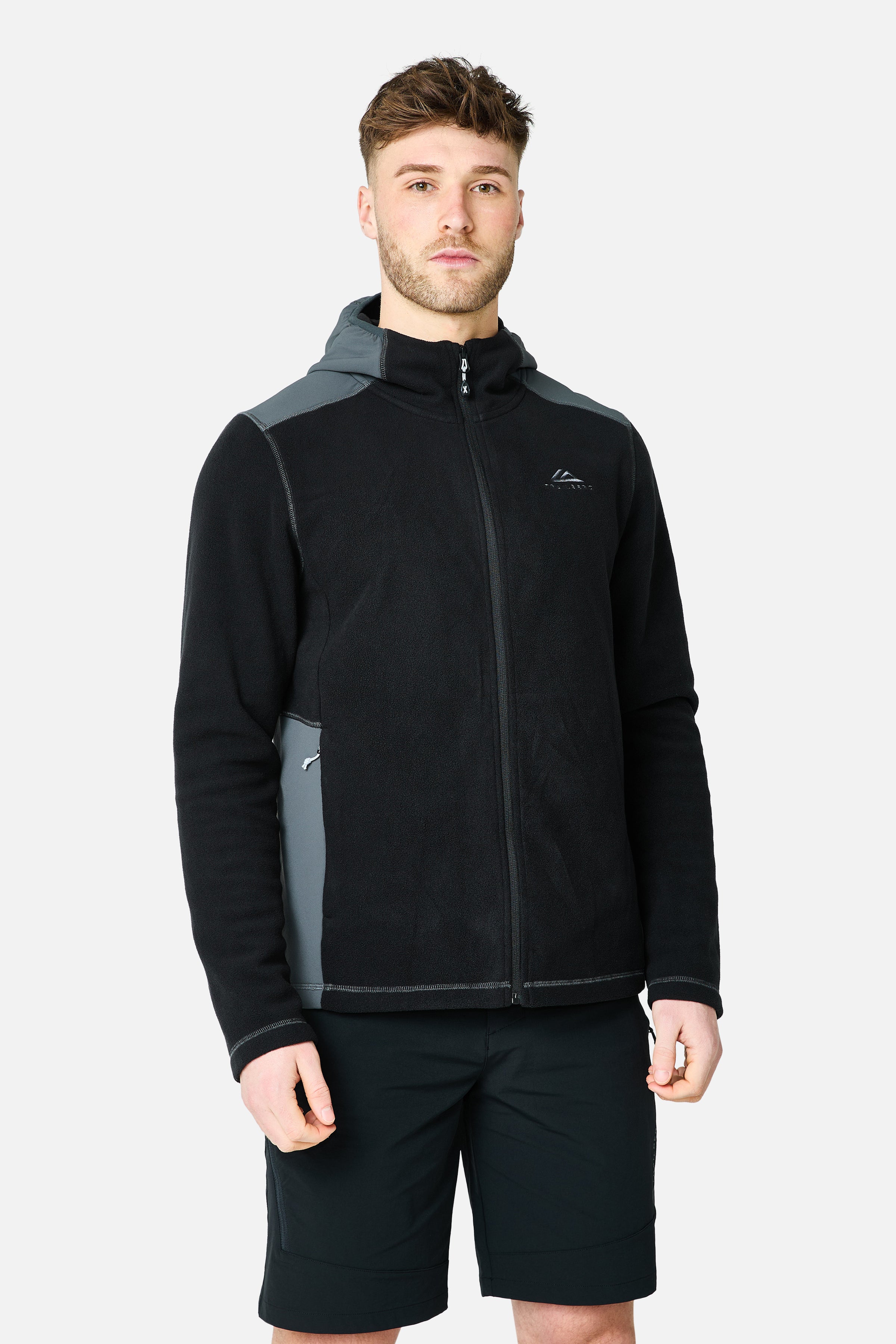 Tundra Microfleece Hood - Black/Volcano Grey