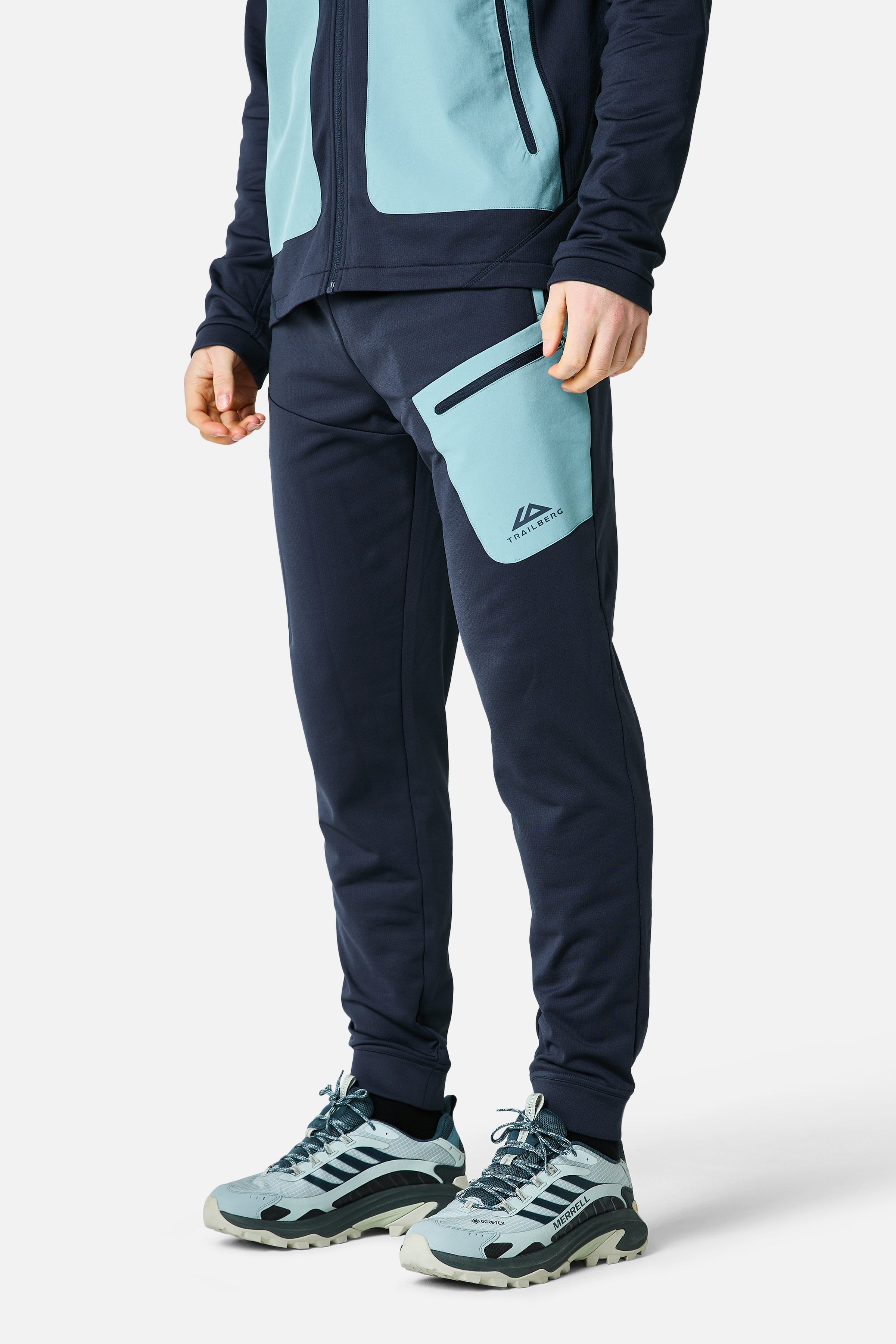Vale Gridded Fleece Pant - Storm Blue/Polar Breeze
